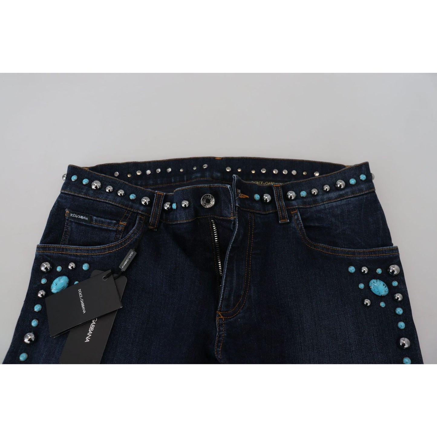 Dolce & Gabbana Studded Opulence Denim Jeans Dolce & Gabbana Black