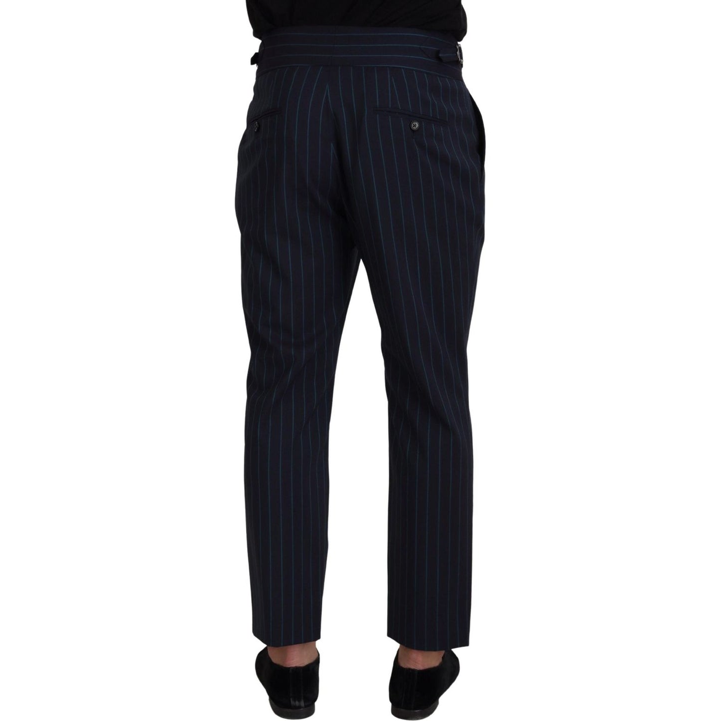 Dolce & Gabbana Elegant Stripe Virgin Wool Trousers Dolce & Gabbana Black