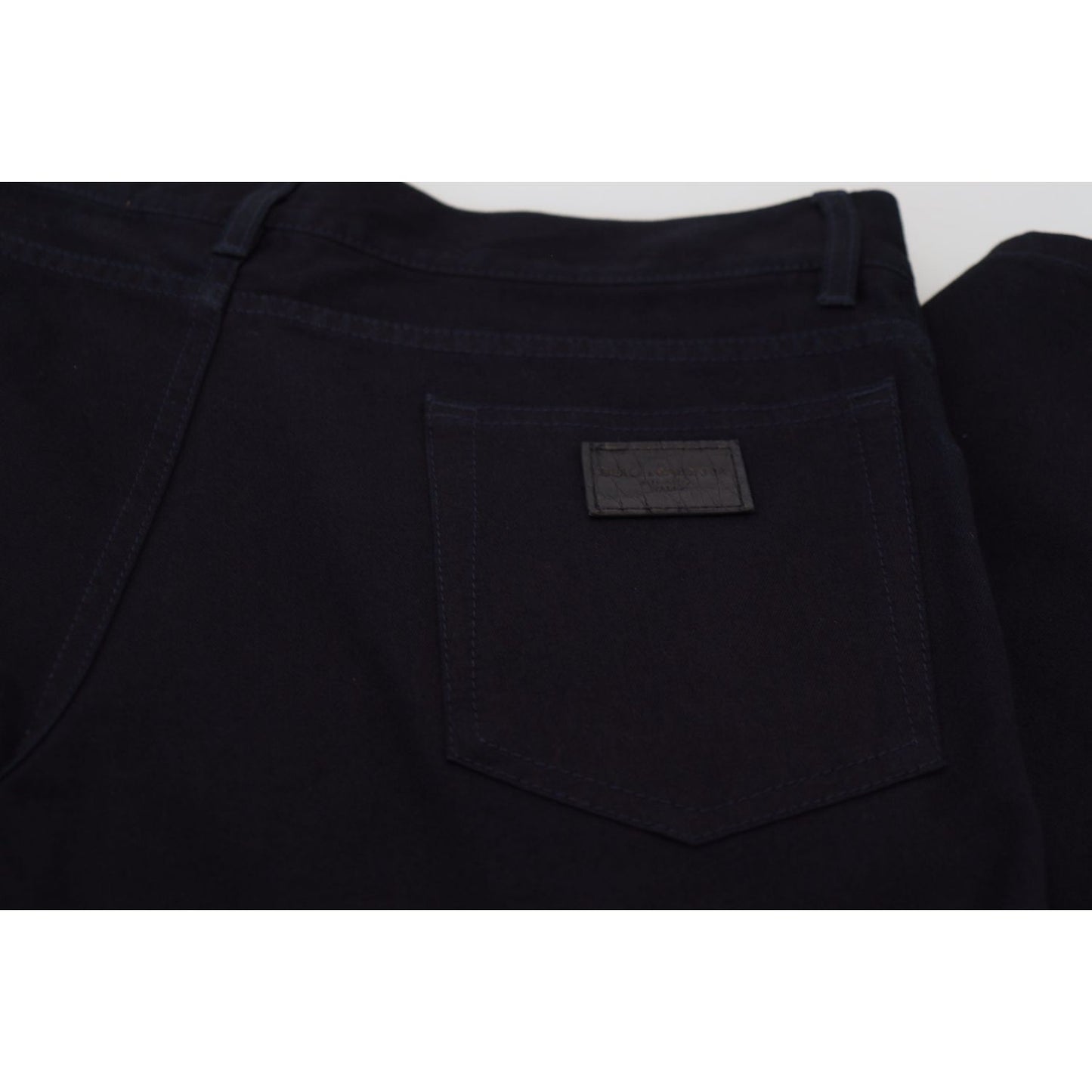 Dolce & Gabbana Elegant Black Silk Blend Denim Pants Dolce & Gabbana Black