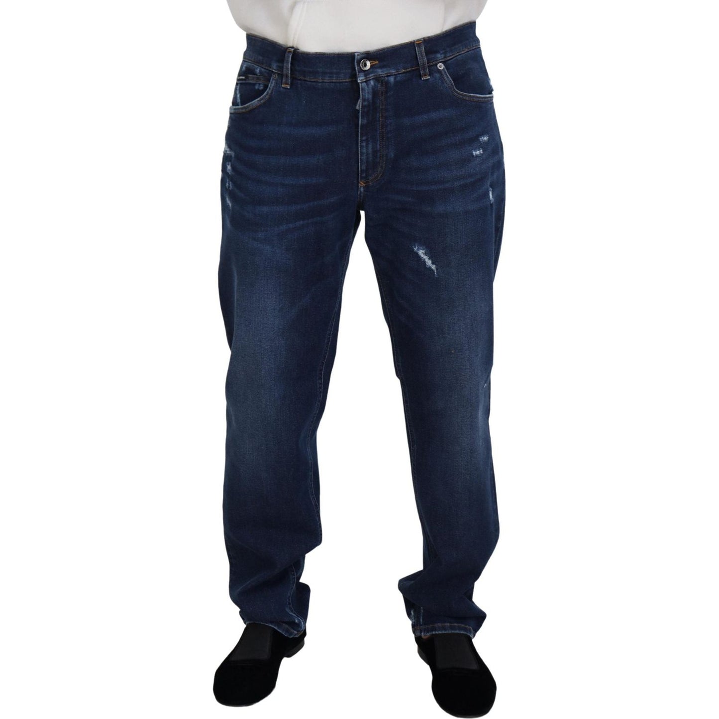 Dolce & Gabbana Elegant Blue Washed Denim Pants Dolce & Gabbana Dark Slate Gray