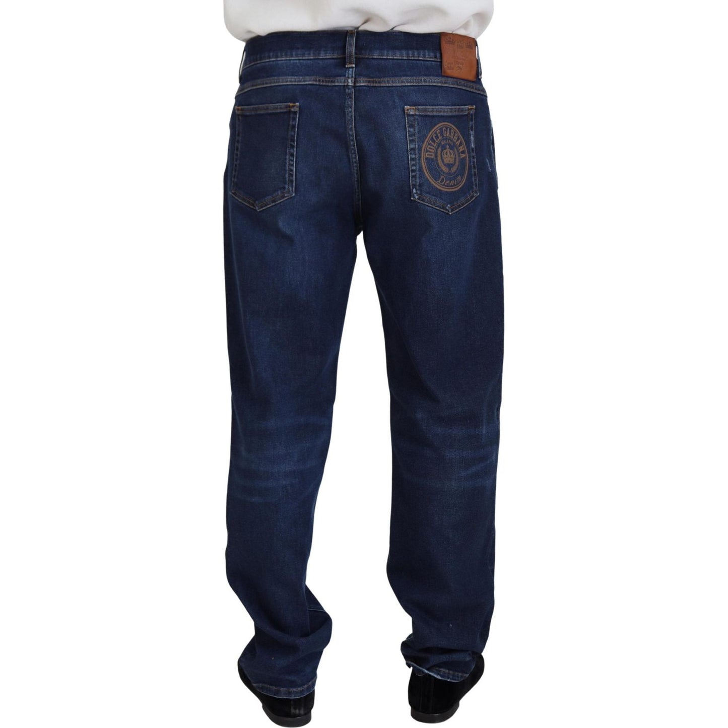 Dolce & Gabbana Elegant Blue Washed Denim Pants Dolce & Gabbana Dark Slate Gray