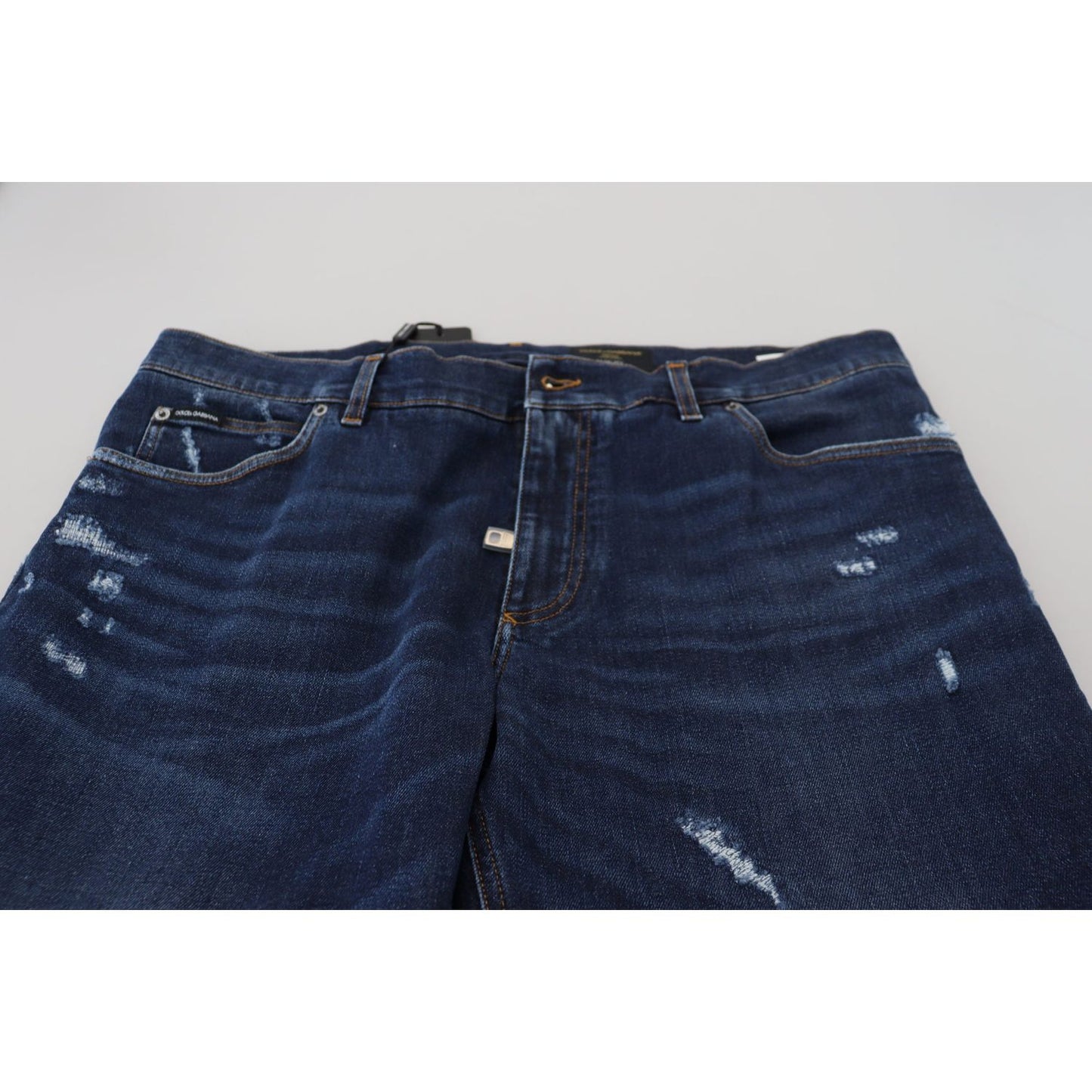 Dolce & Gabbana Elegant Blue Washed Denim Pants Dolce & Gabbana Light Gray