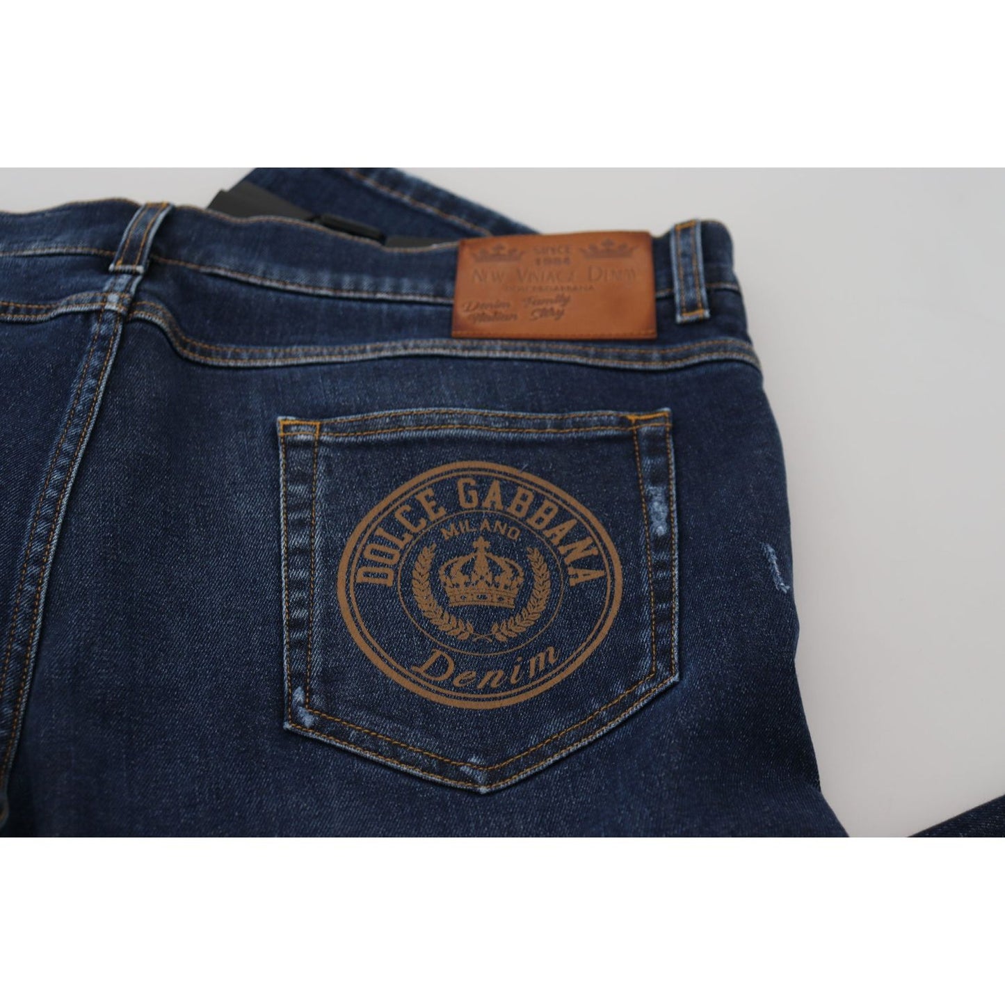Dolce & Gabbana Elegant Blue Washed Denim Pants Dolce & Gabbana Gray