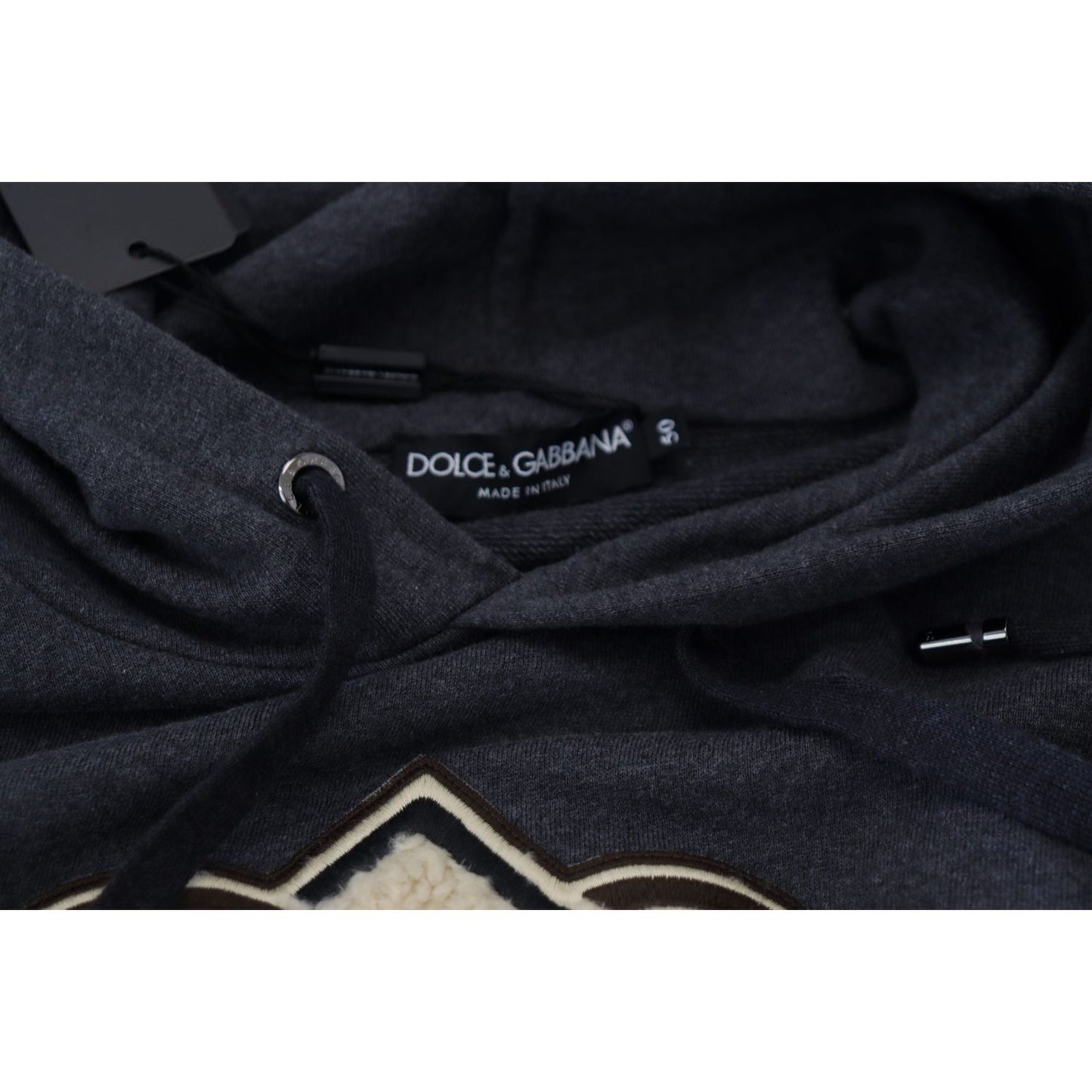 Dolce & Gabbana Elegant Grey Cotton Hooded Sweatshirt Dolce & Gabbana Black