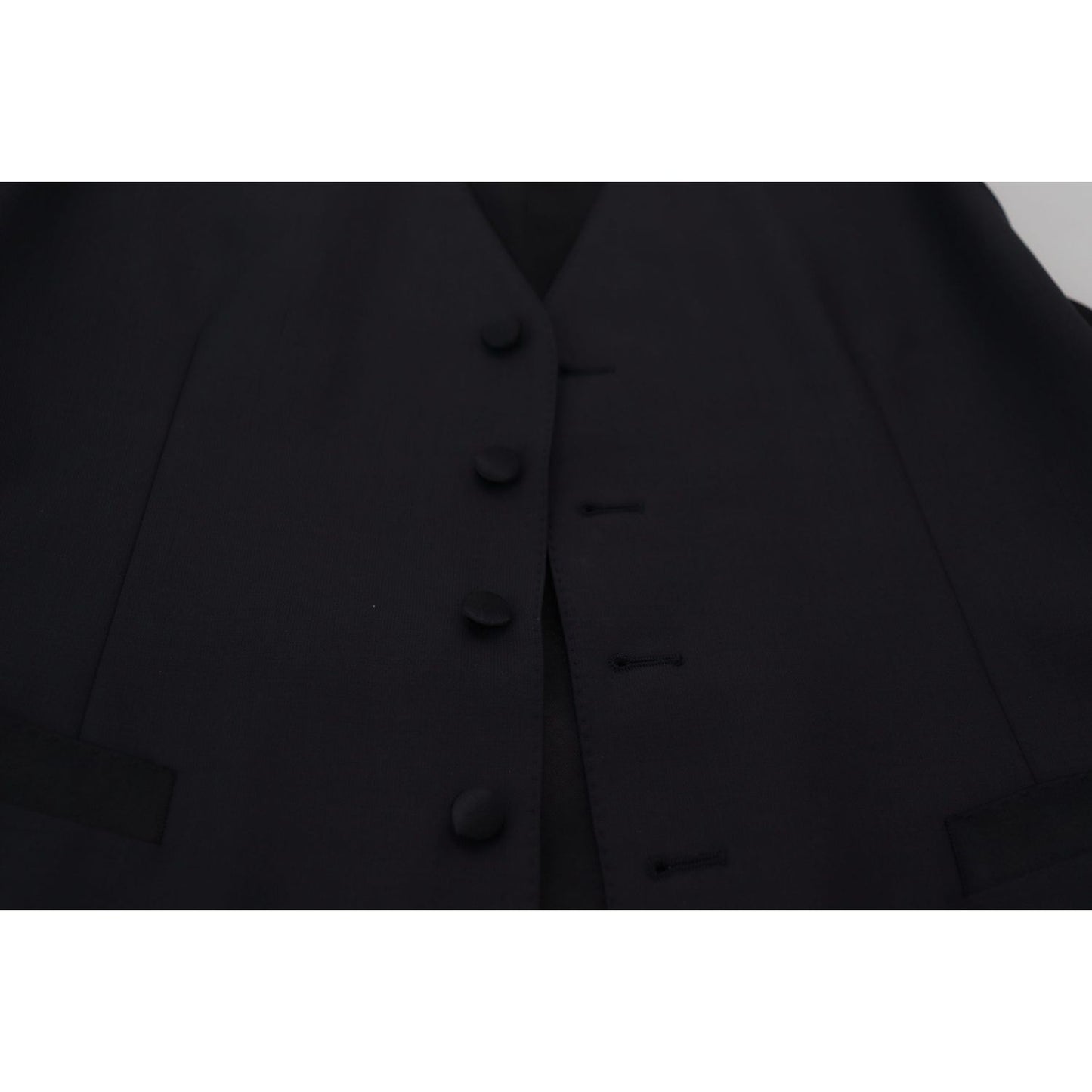 Dolce & Gabbana Elegant Black Single Breasted Dress Vest Dolce & Gabbana Black