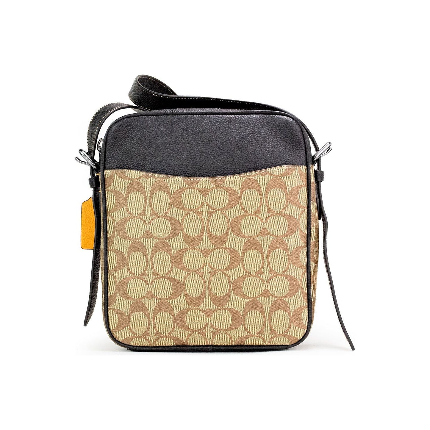 COACH Hudson 21 Signature Varsity Stripe Coated Canvas Crossbody Bag COACH Rosy Brown
