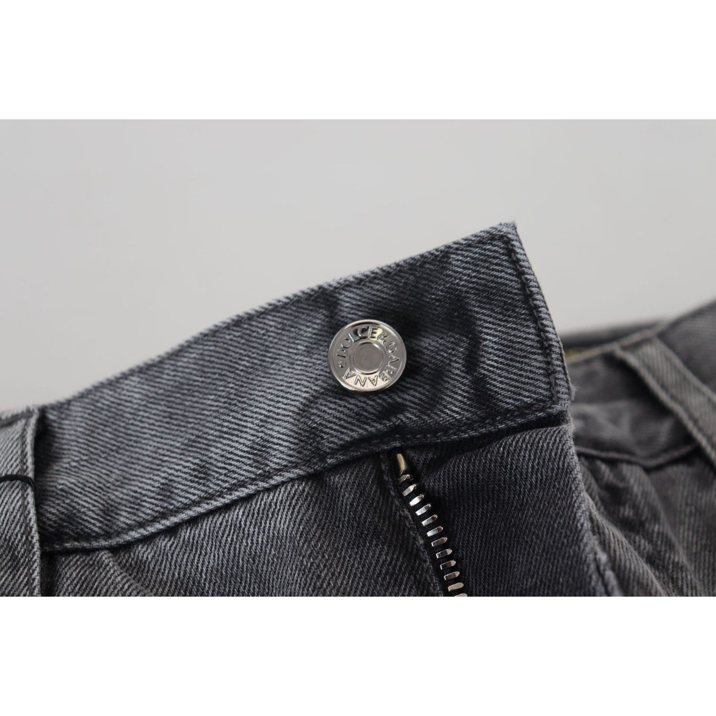 Dolce & Gabbana Elegant Grey Checkered Denim Treasure Dolce & Gabbana Light Gray