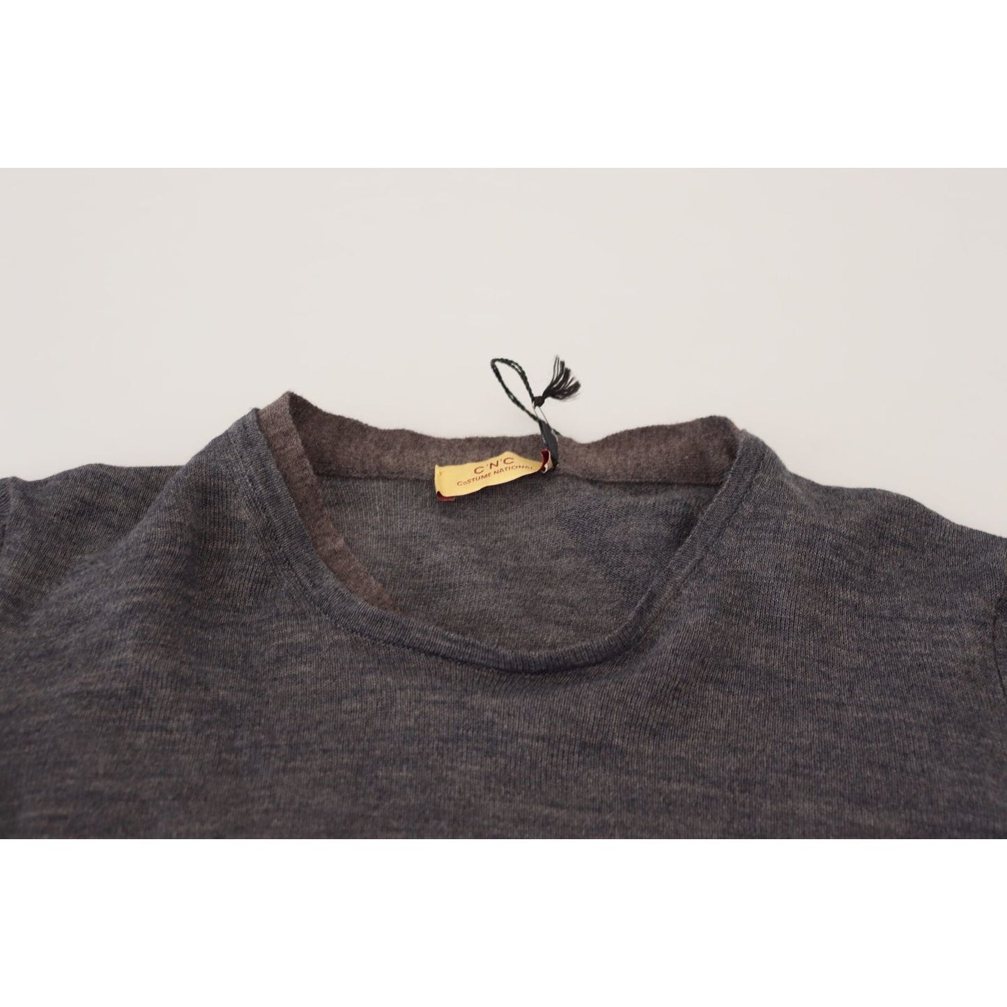 Costume National Sleek Gray Crewneck Pullover Sweater Costume National Dark Slate Gray