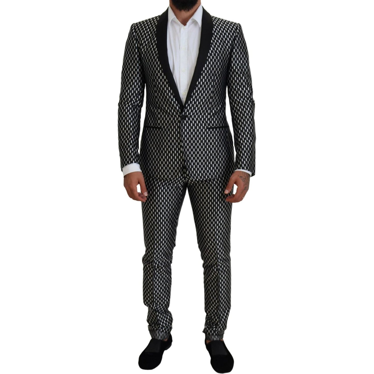 Dolce & Gabbana Elegant Black Silk Blend Slim Fit Suit Dolce & Gabbana Black
