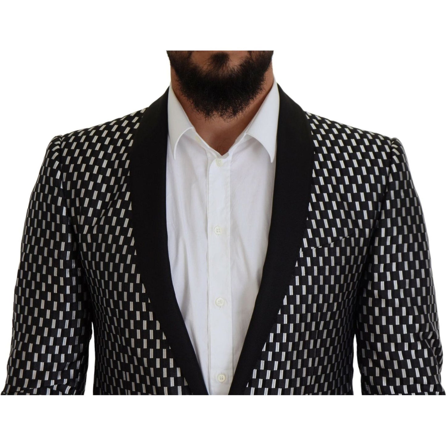 Dolce & Gabbana Elegant Black Silk Blend Slim Fit Suit Dolce & Gabbana Gray
