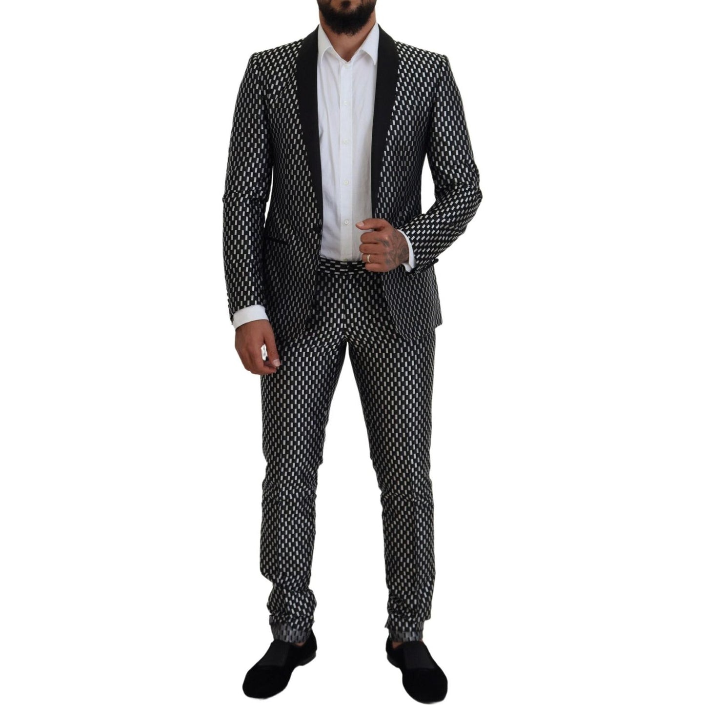 Dolce & Gabbana Elegant Black Silk Blend Slim Fit Suit Dolce & Gabbana Black