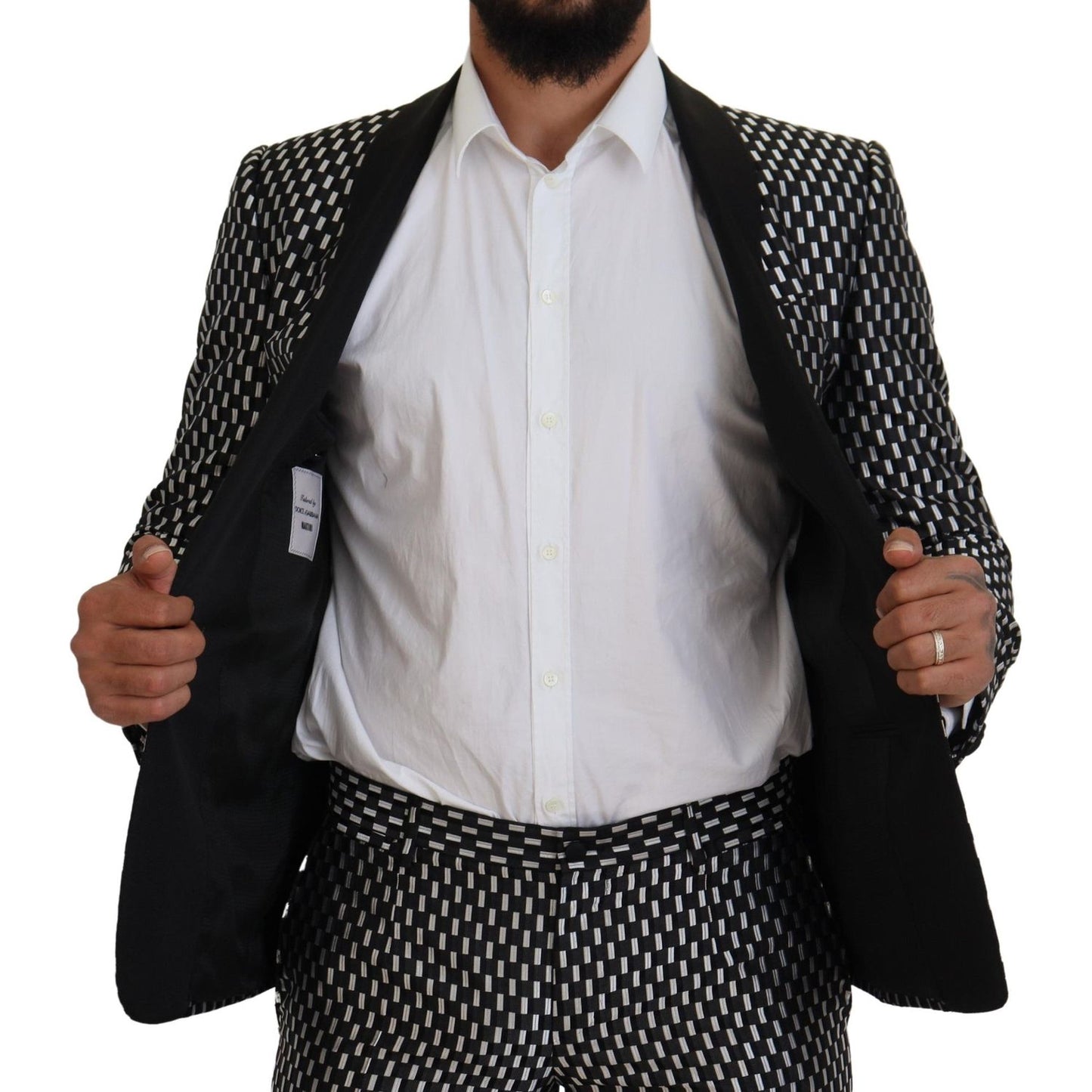 Dolce & Gabbana Elegant Black Silk Blend Slim Fit Suit Dolce & Gabbana Dark Slate Gray