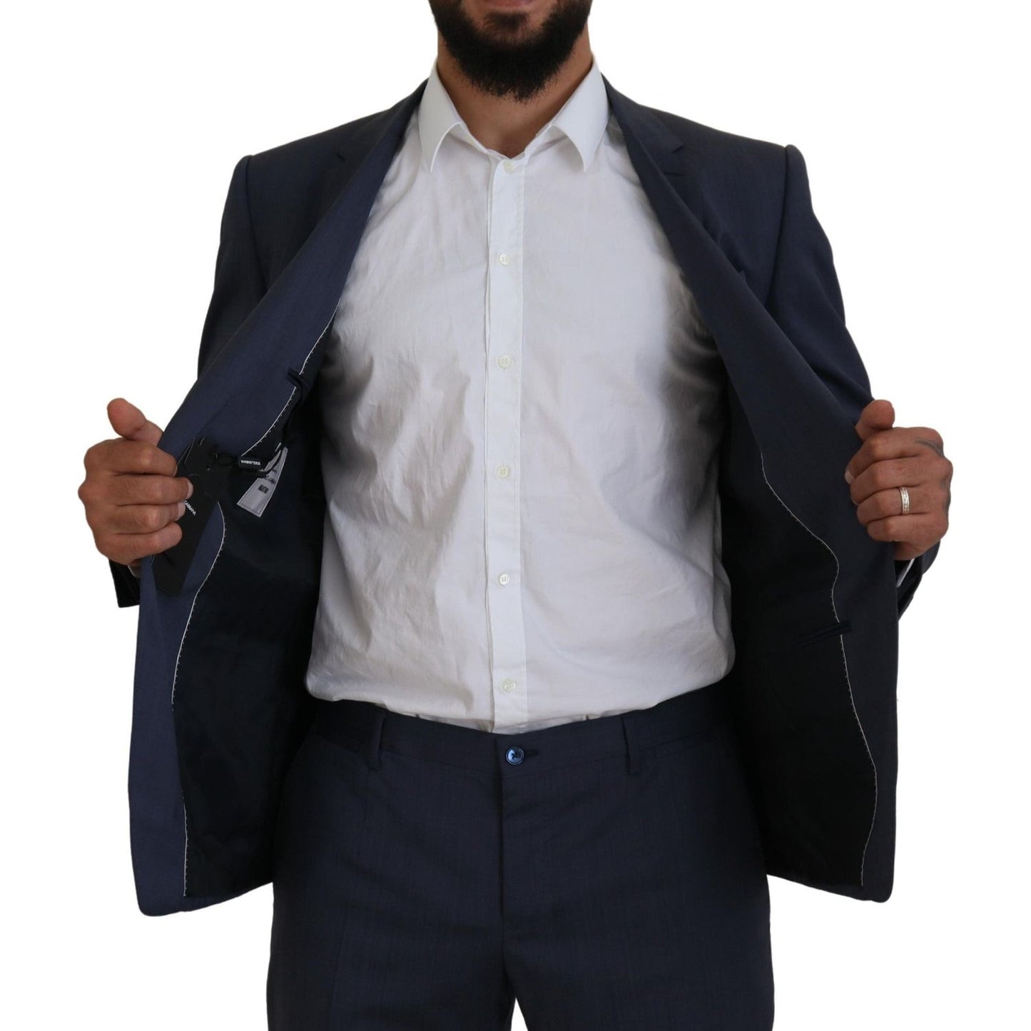 Dolce & Gabbana Elegant Blue Martini Men's Slim Fit Suit Dolce & Gabbana Gray