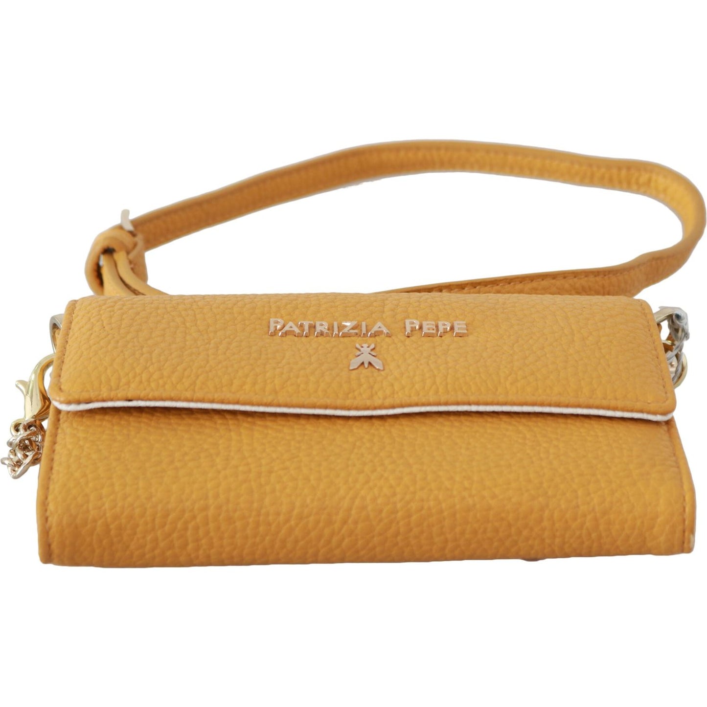 Patrizia Pepe Chic Yellow Leather Shoulder Bag Patrizia Pepe Goldenrod
