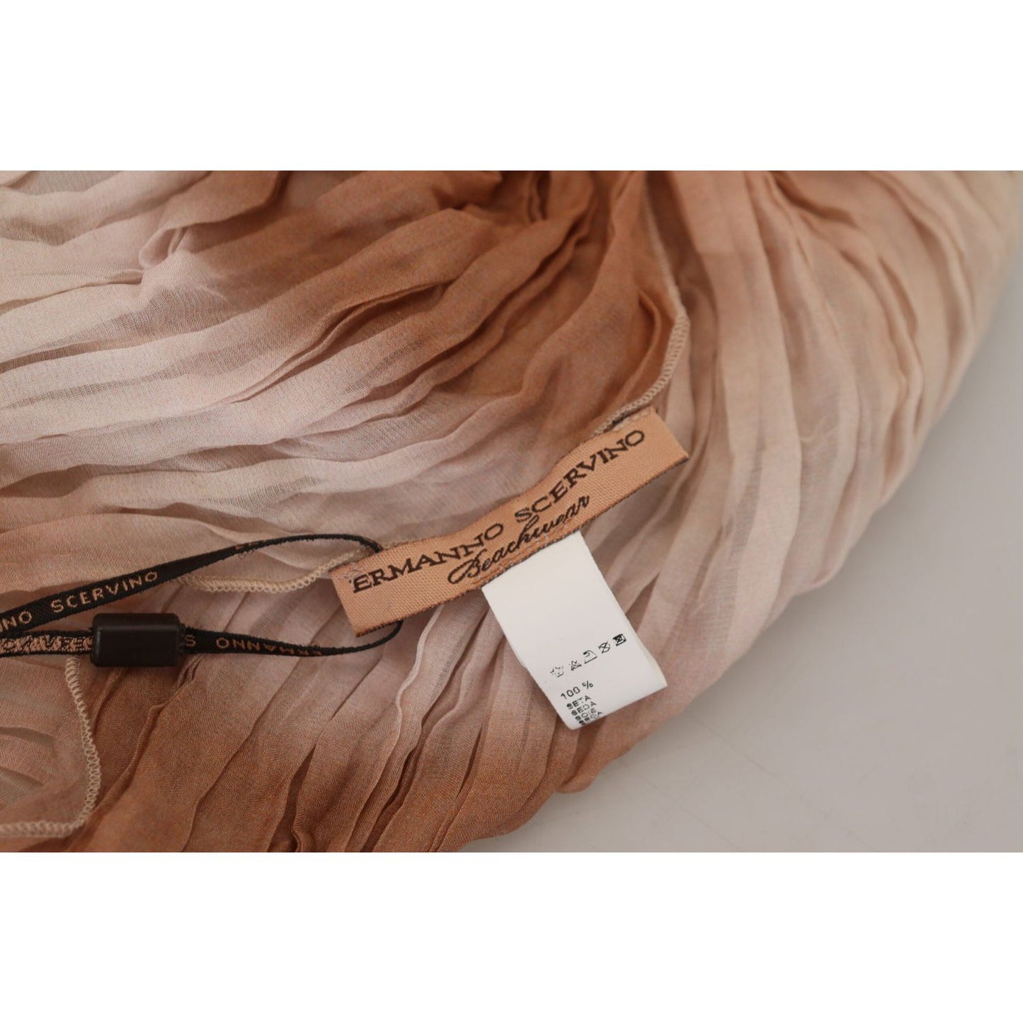 Ermanno Scervino Chic Multicolor Silk Wrap Shawl Scarf Ermanno Scervino Rosy Brown
