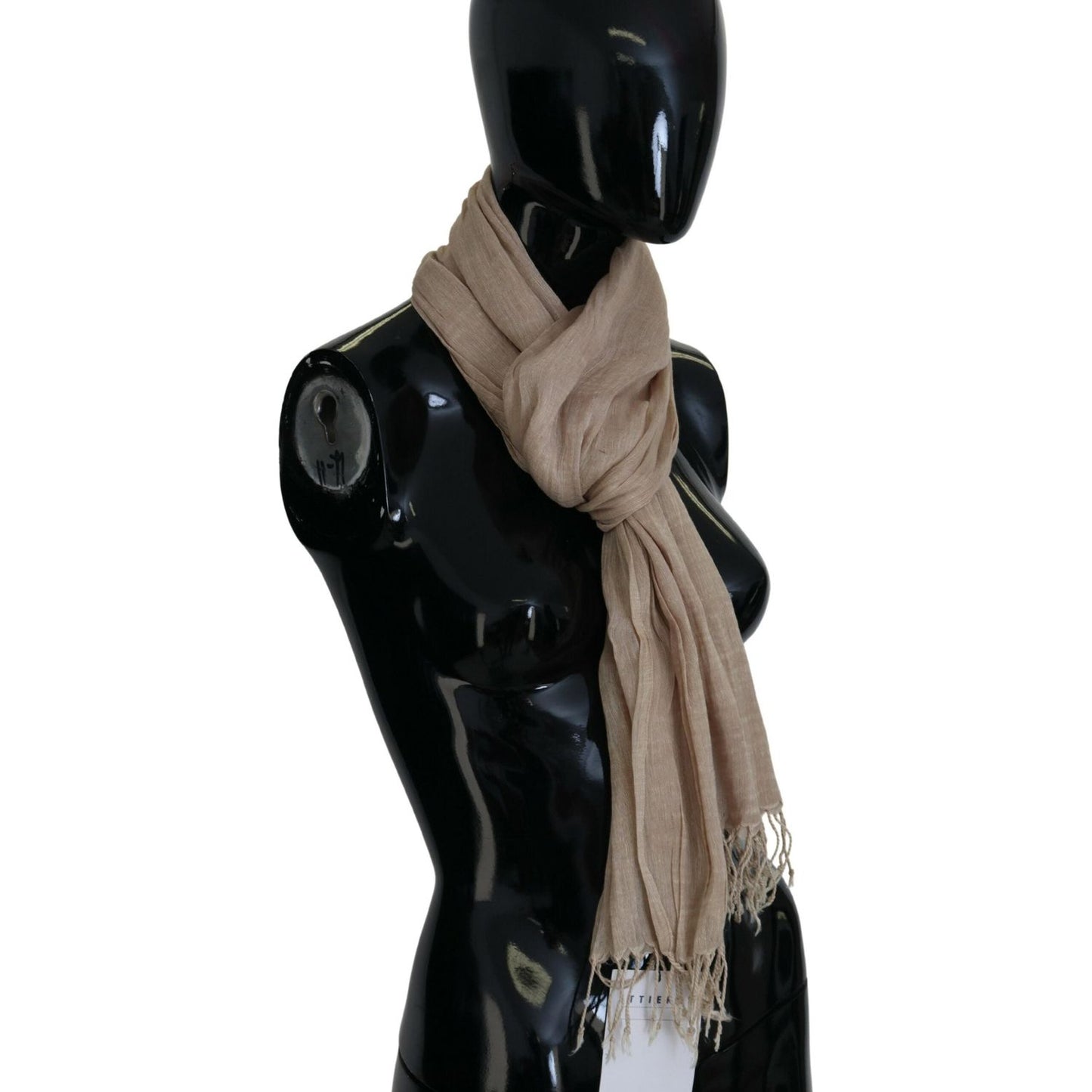 Costume National Chic Beige Fringed Scarf for Women Costume National Rosy Brown