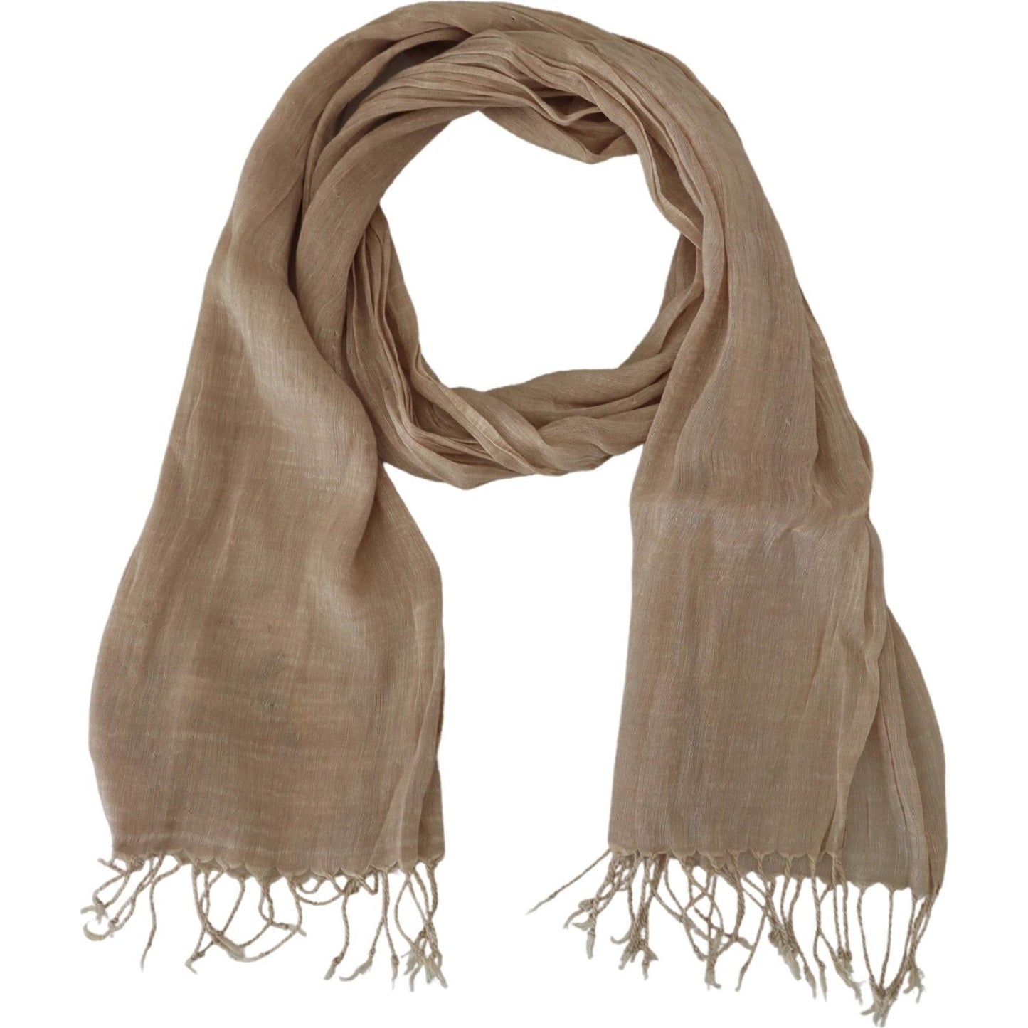Costume National Chic Beige Fringed Scarf for Women Costume National Dim Gray