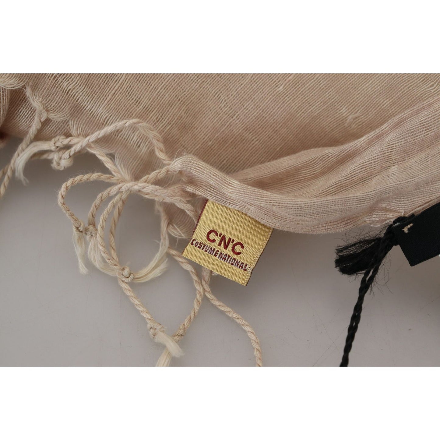 Costume National Chic Beige Fringed Scarf for Women Costume National Rosy Brown