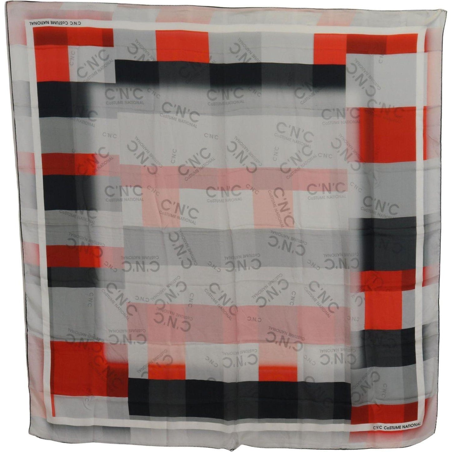 Costume National Elegant Checkered Silk Scarf Costume National Rosy Brown