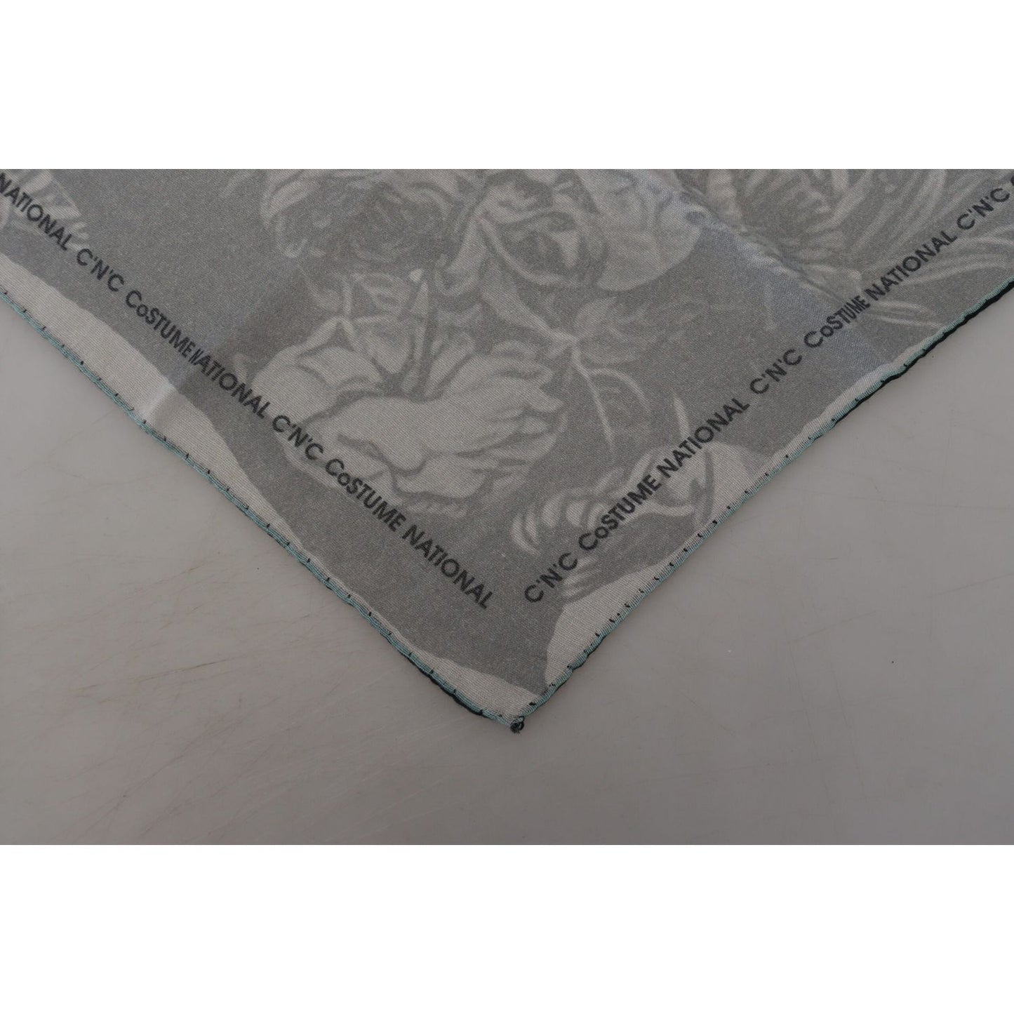 Costume National Elegant Grey Cotton Square Scarf Costume National Dim Gray