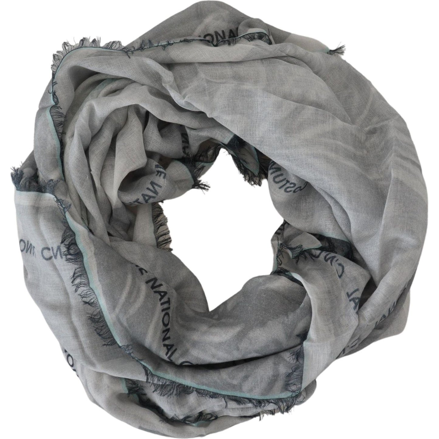 Costume National Chic Designer Grey Scarf with Fringes Costume National Slate Gray