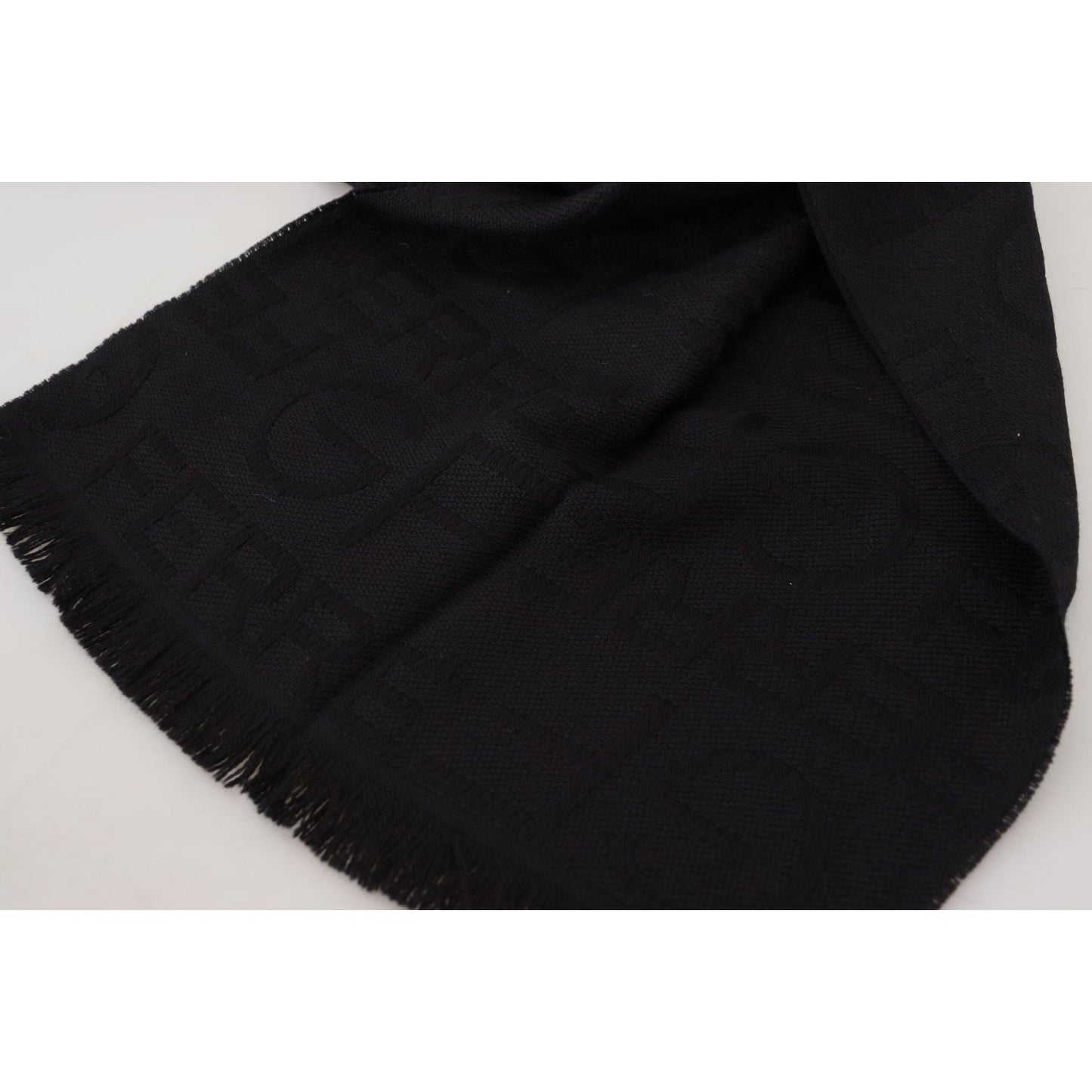 GF Ferre Elegant Wool Scarf with Fringes GF Ferre Light Gray