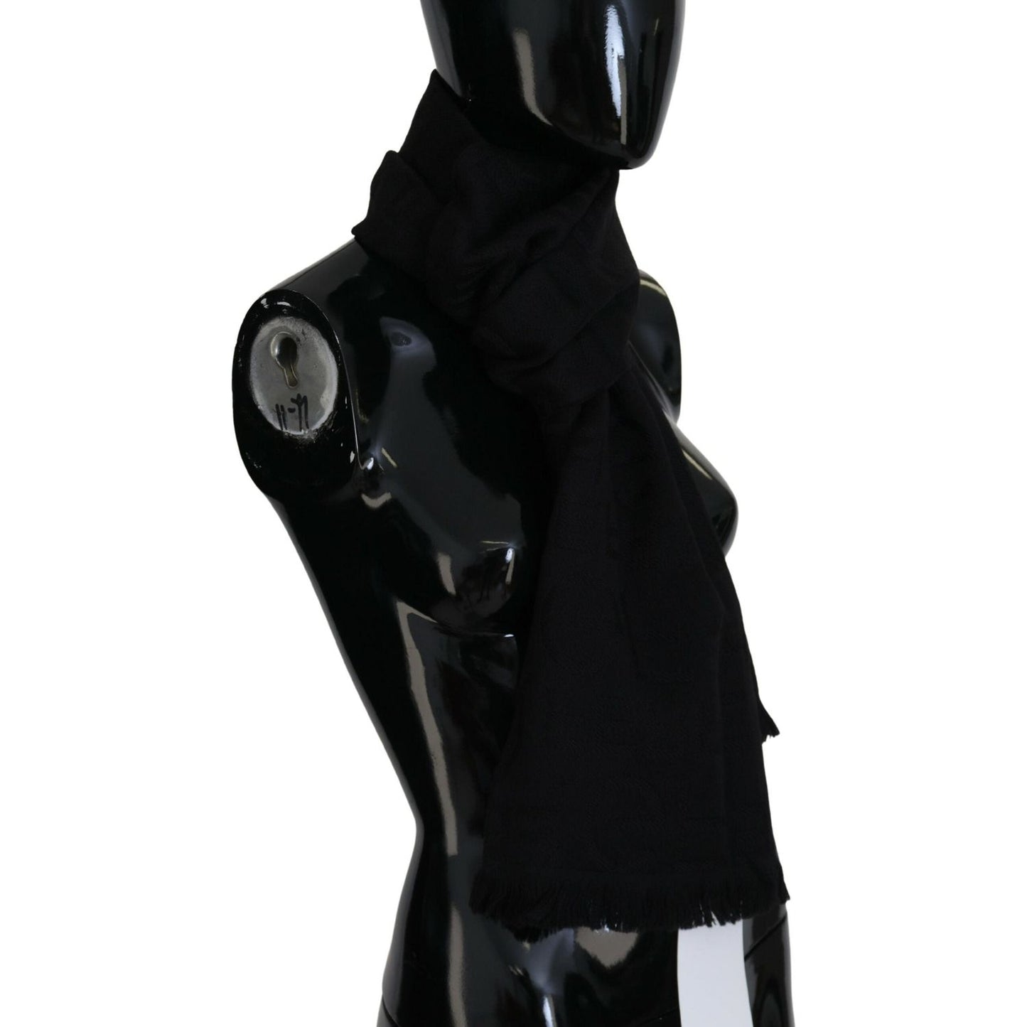 GF Ferre Elegant Wool Scarf with Fringes GF Ferre Black