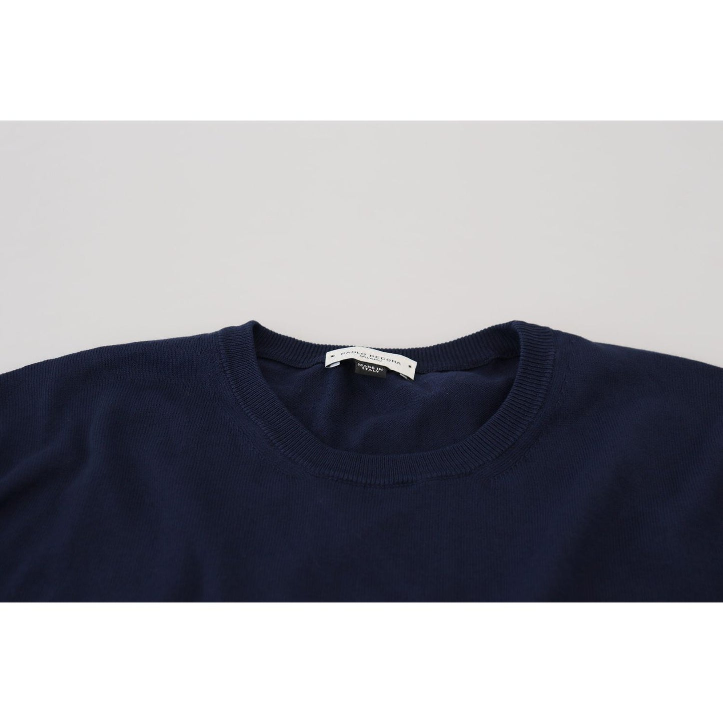 Paolo Pecora Milano Authentic Crewneck Blue Pullover Sweater Paolo Pecora Milano Black