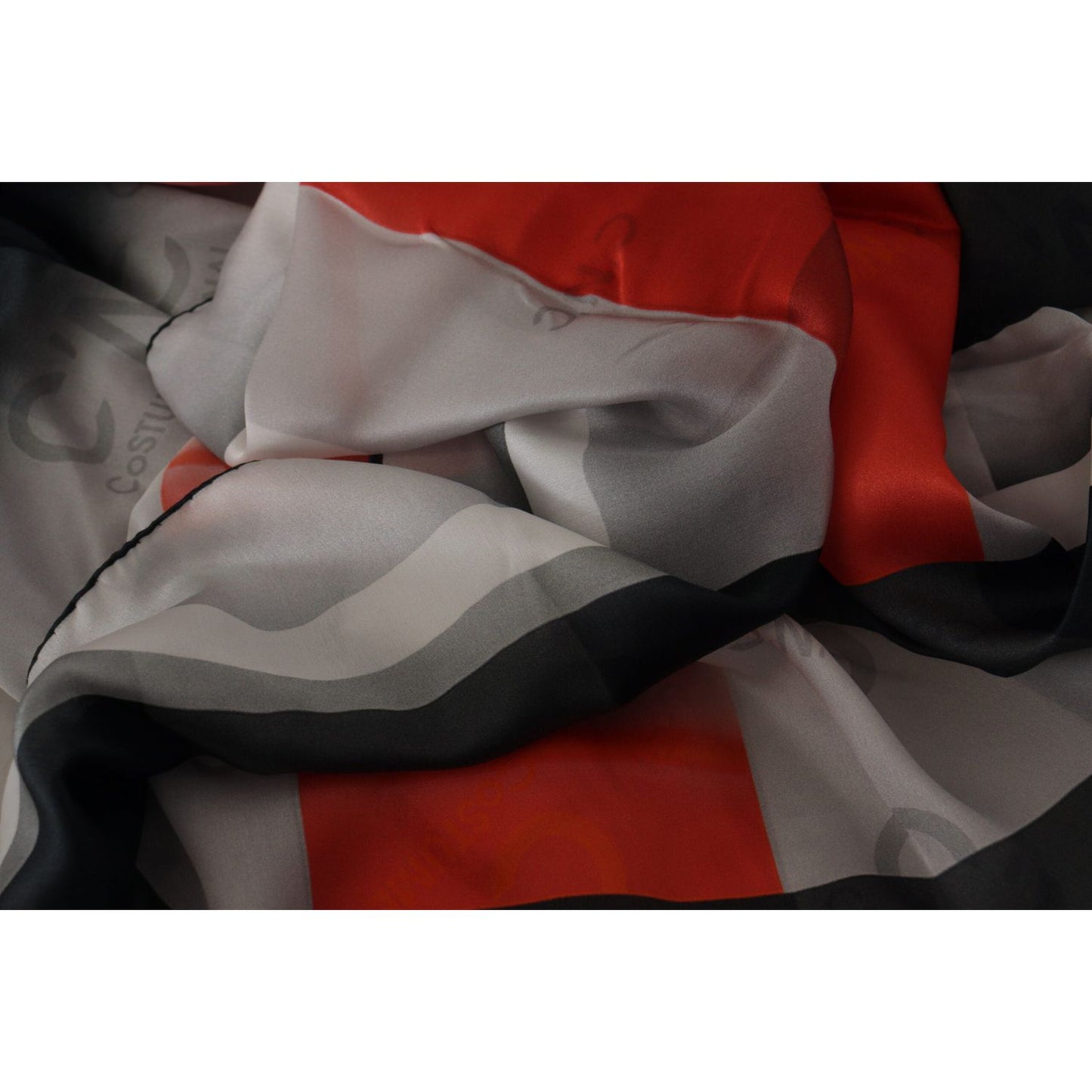Costume National Elegant Checkered Silk Scarf Costume National Dark Olive Green