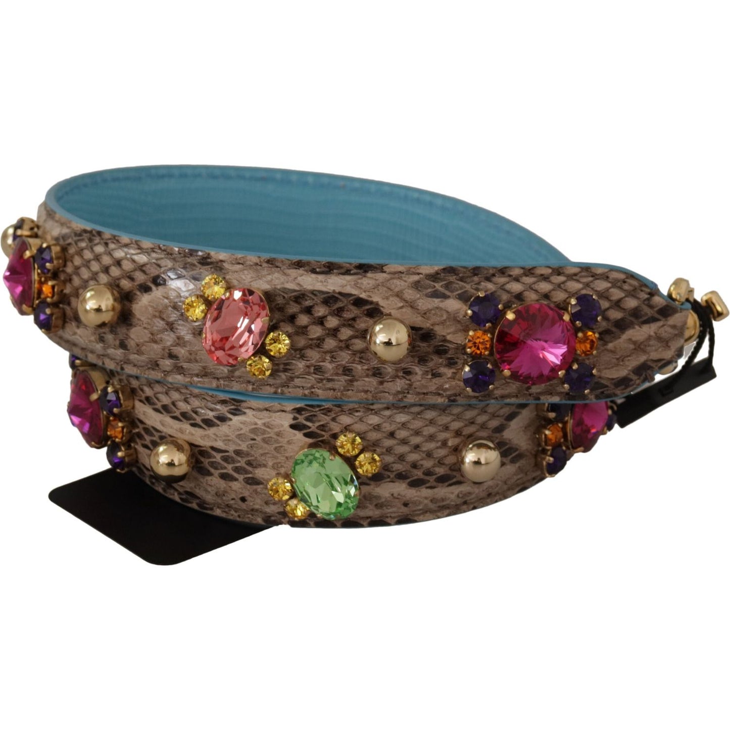 Dolce & Gabbana Elegant Python Leather Shoulder Strap Accessory Dolce & Gabbana Dark Slate Gray