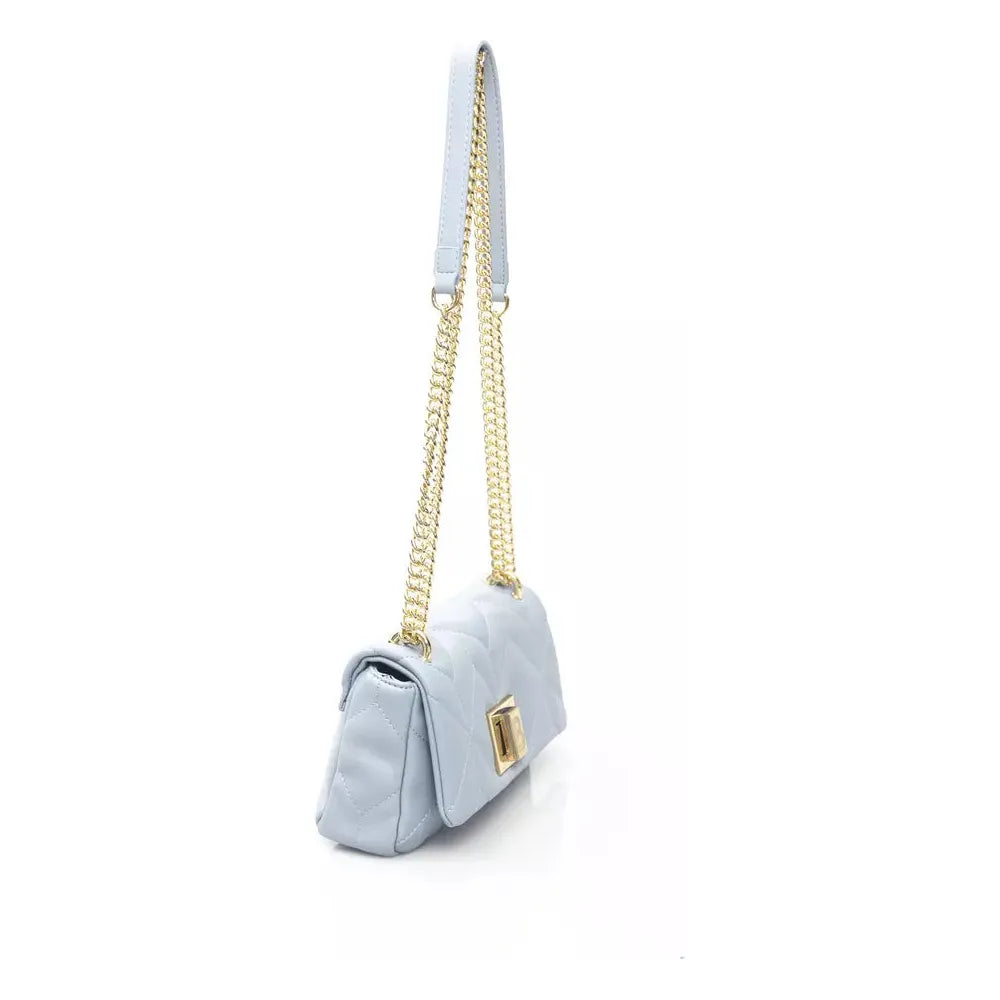 Baldinini Trend Elegant Light Blue Shoulder Bag with Golden Accents Baldinini Trend Light Gray