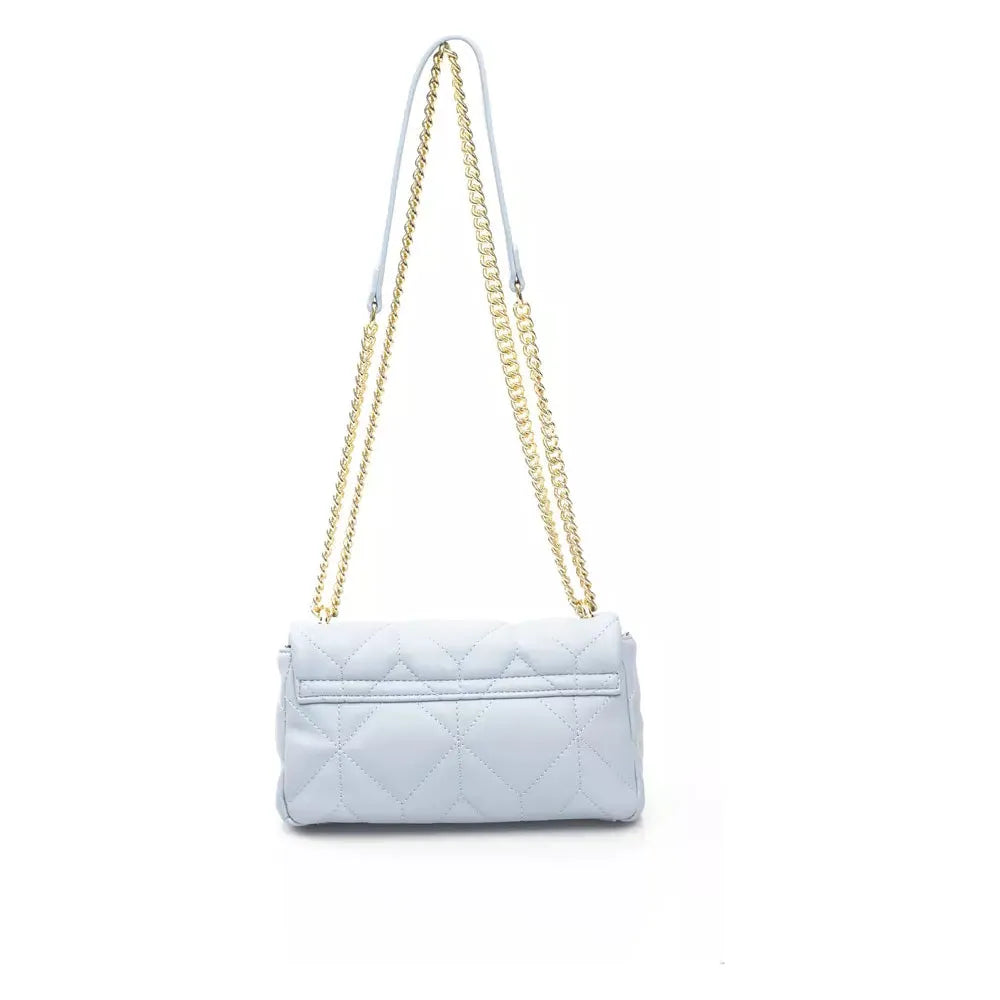 Baldinini Trend Elegant Light Blue Shoulder Bag with Golden Accents Baldinini Trend Light Gray