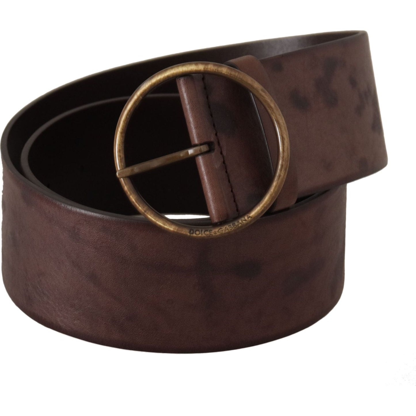 Dolce & Gabbana Elegant Dark Brown Leather Belt with Logo Buckle Dolce & Gabbana Dark Slate Gray