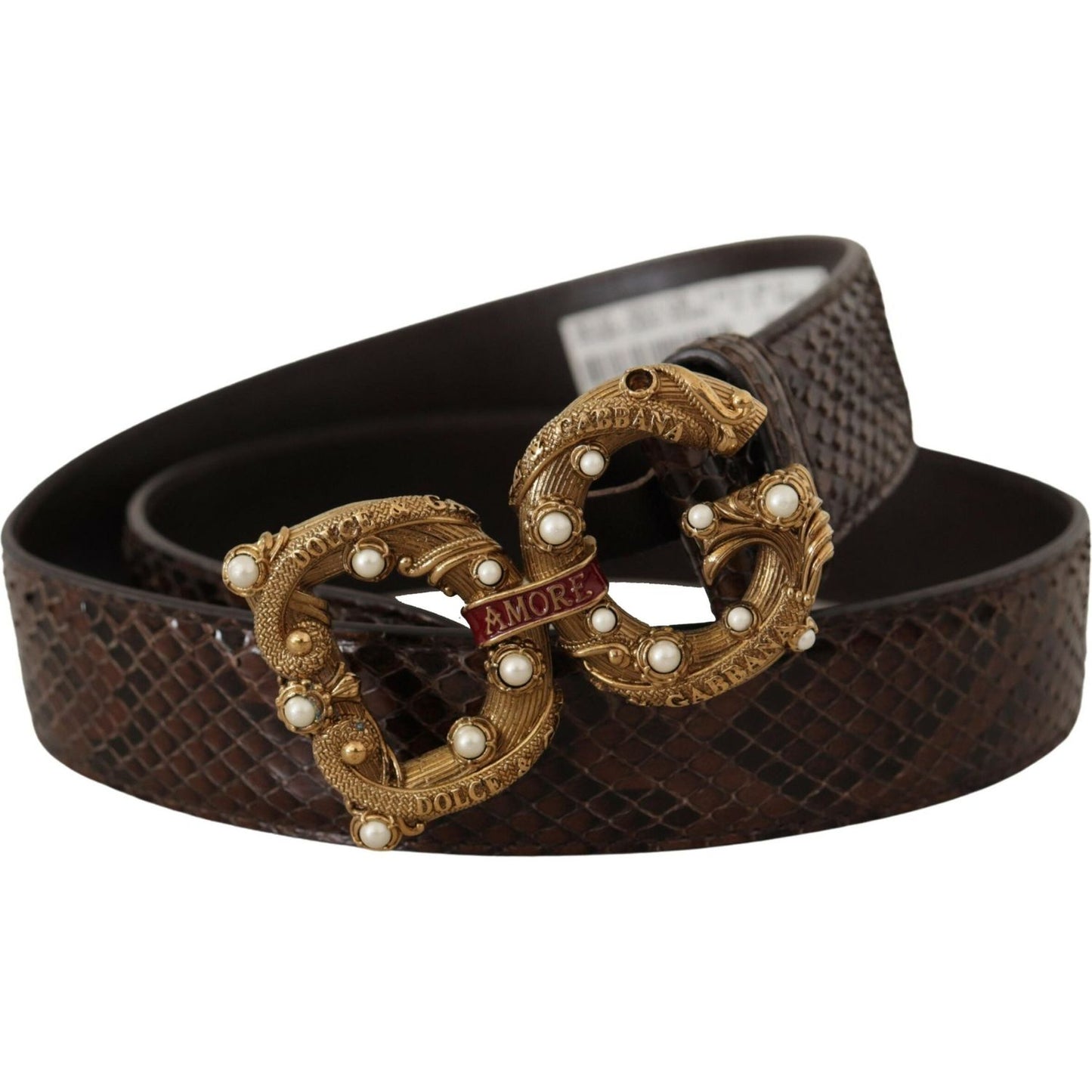 Dolce & Gabbana Elegant Snakeskin Leather Belt Dolce & Gabbana Black