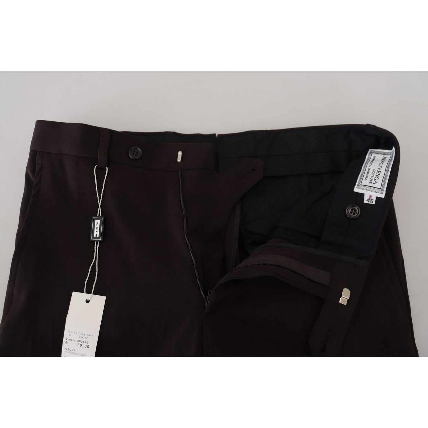 BENCIVENGA Elegant Brown Italian Dress Pants BENCIVENGA Black
