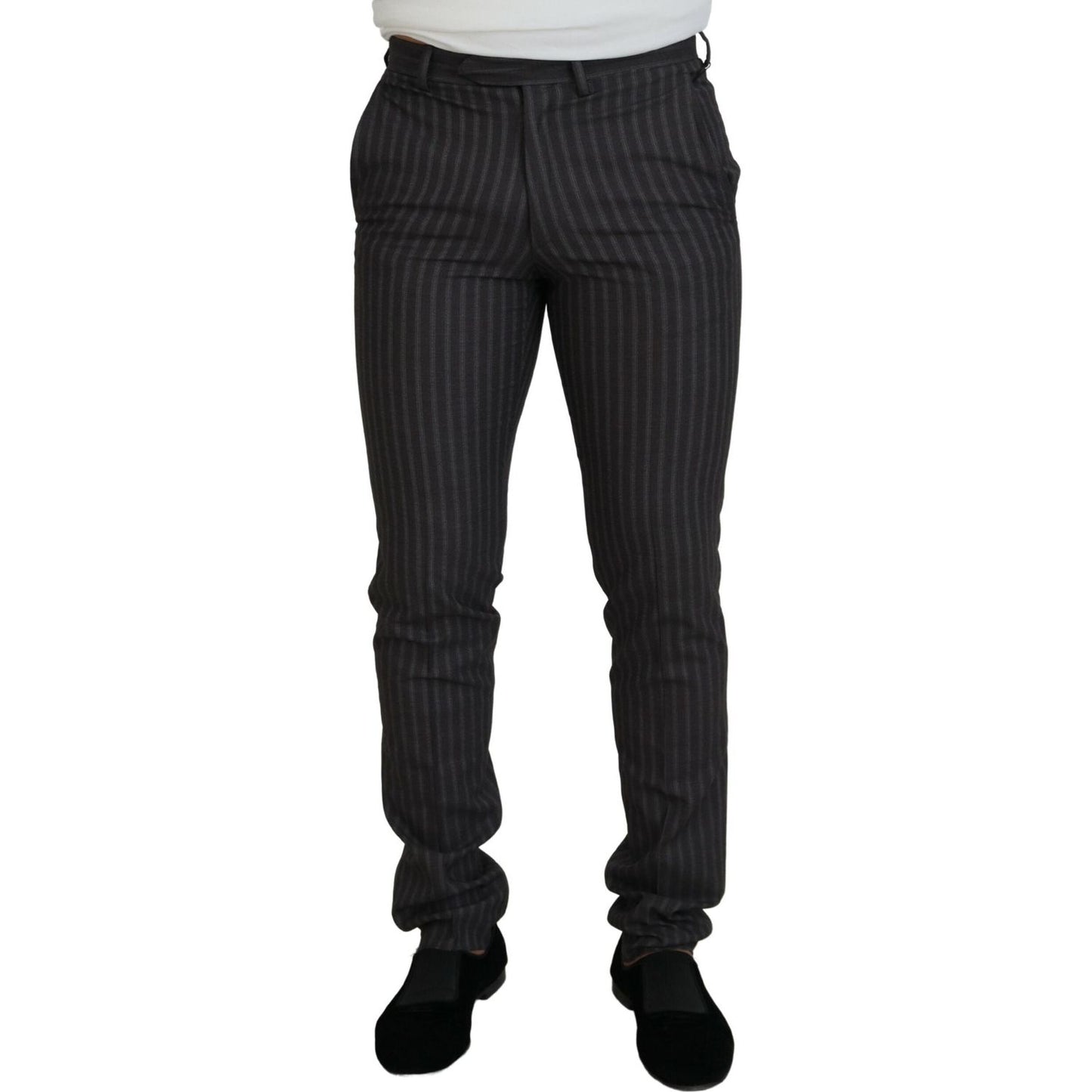 BENCIVENGA Elegant Striped Dress Pants for Men BENCIVENGA Black