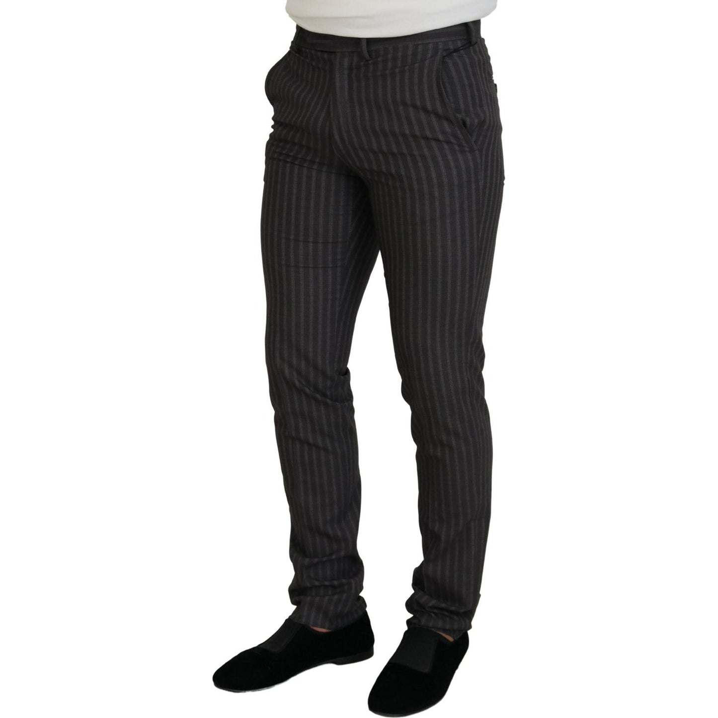 BENCIVENGA Elegant Striped Dress Pants for Men BENCIVENGA Black