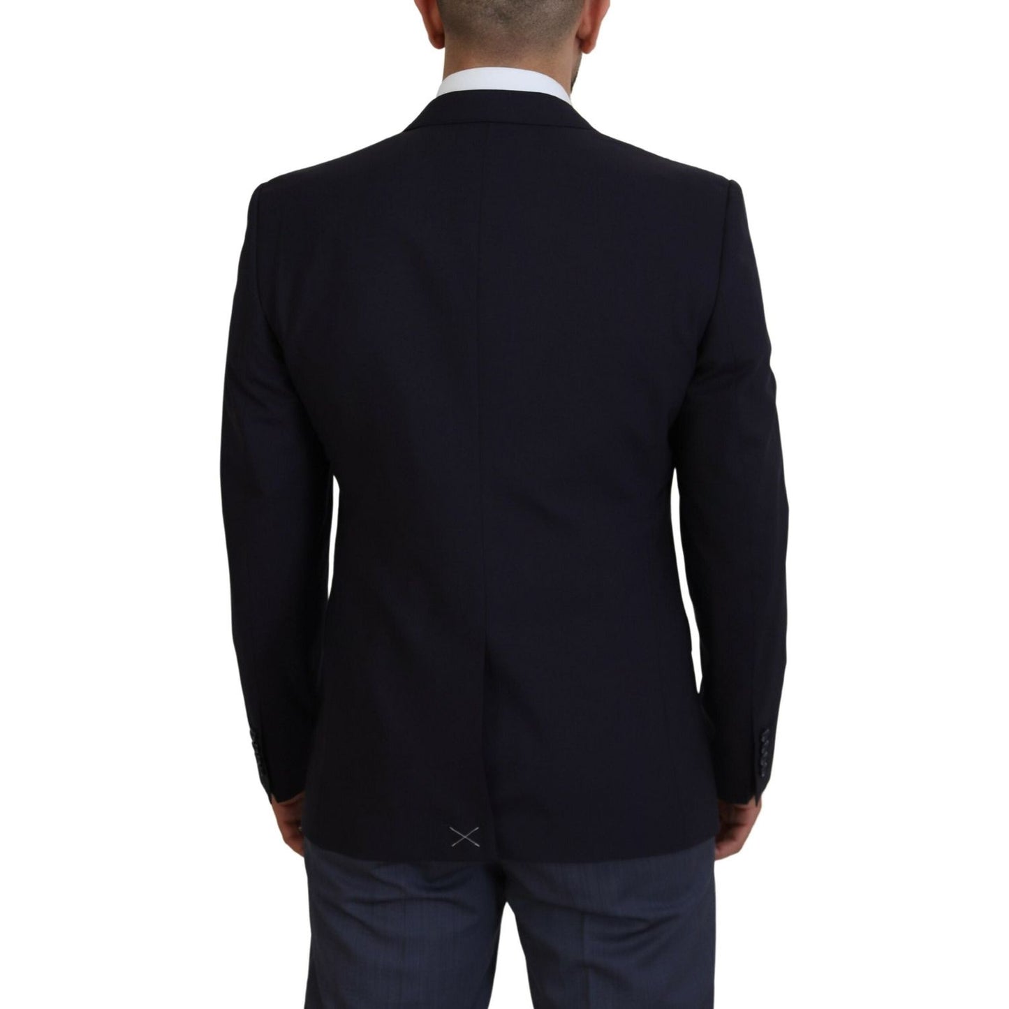 Dolce & Gabbana Elegant Navy Wool Blend Martini Blazer Dolce & Gabbana Black