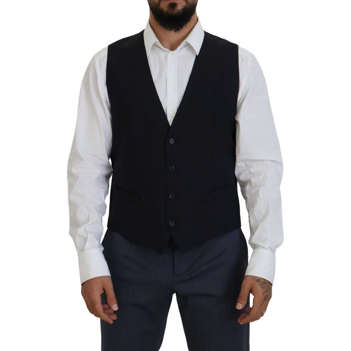 Dolce & Gabbana Elegant Navy Wool Blend Martini Blazer Dolce & Gabbana Black