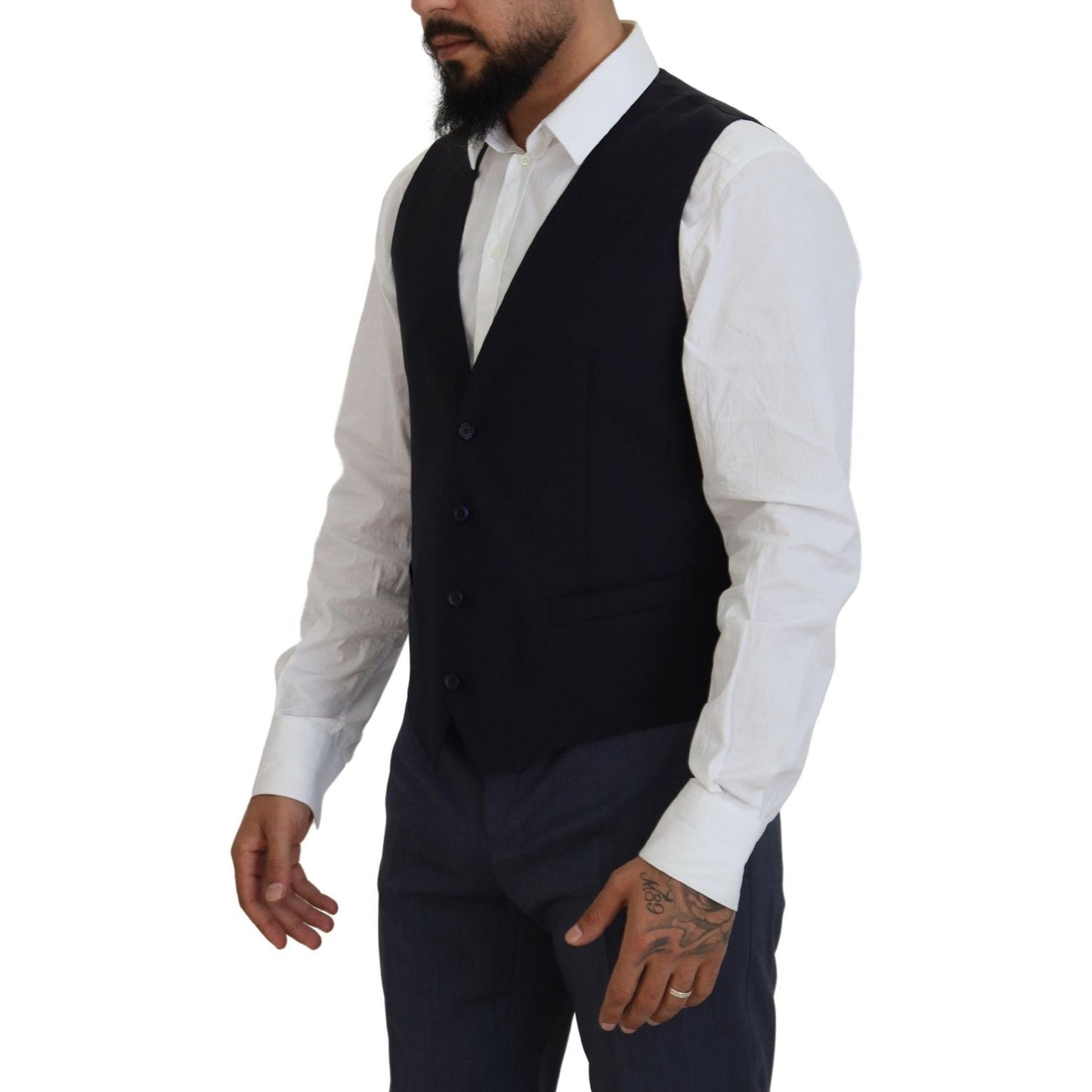 Dolce & Gabbana Elegant Navy Wool Blend Martini Blazer Dolce & Gabbana Black