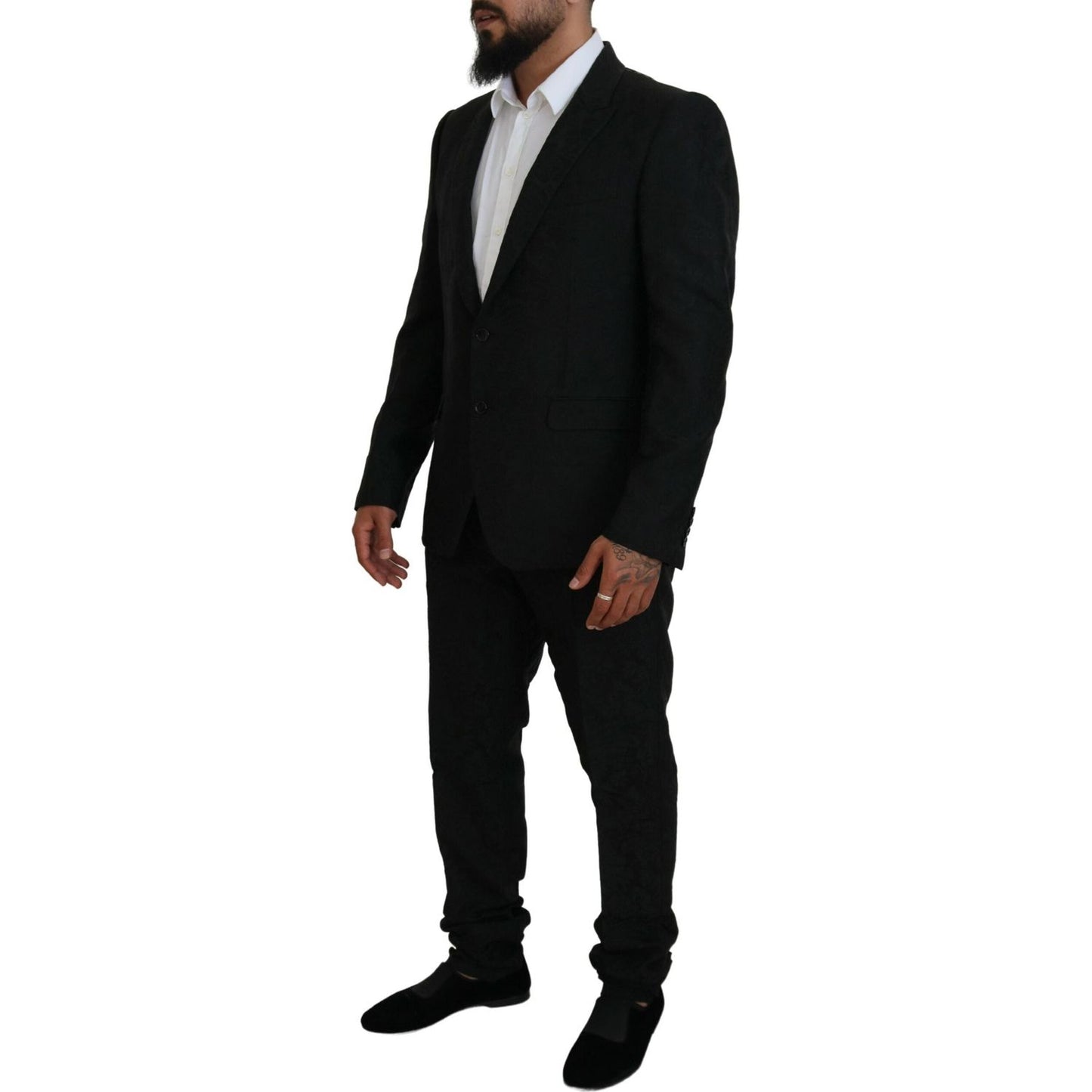Dolce & Gabbana Black Martini Slim Fit Designer Suit Dolce & Gabbana Black