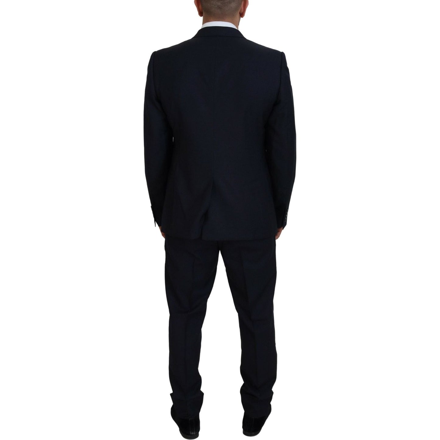 Dolce & Gabbana Elegant Blue Martini Wool-Silk Blend Suit Dolce & Gabbana Black