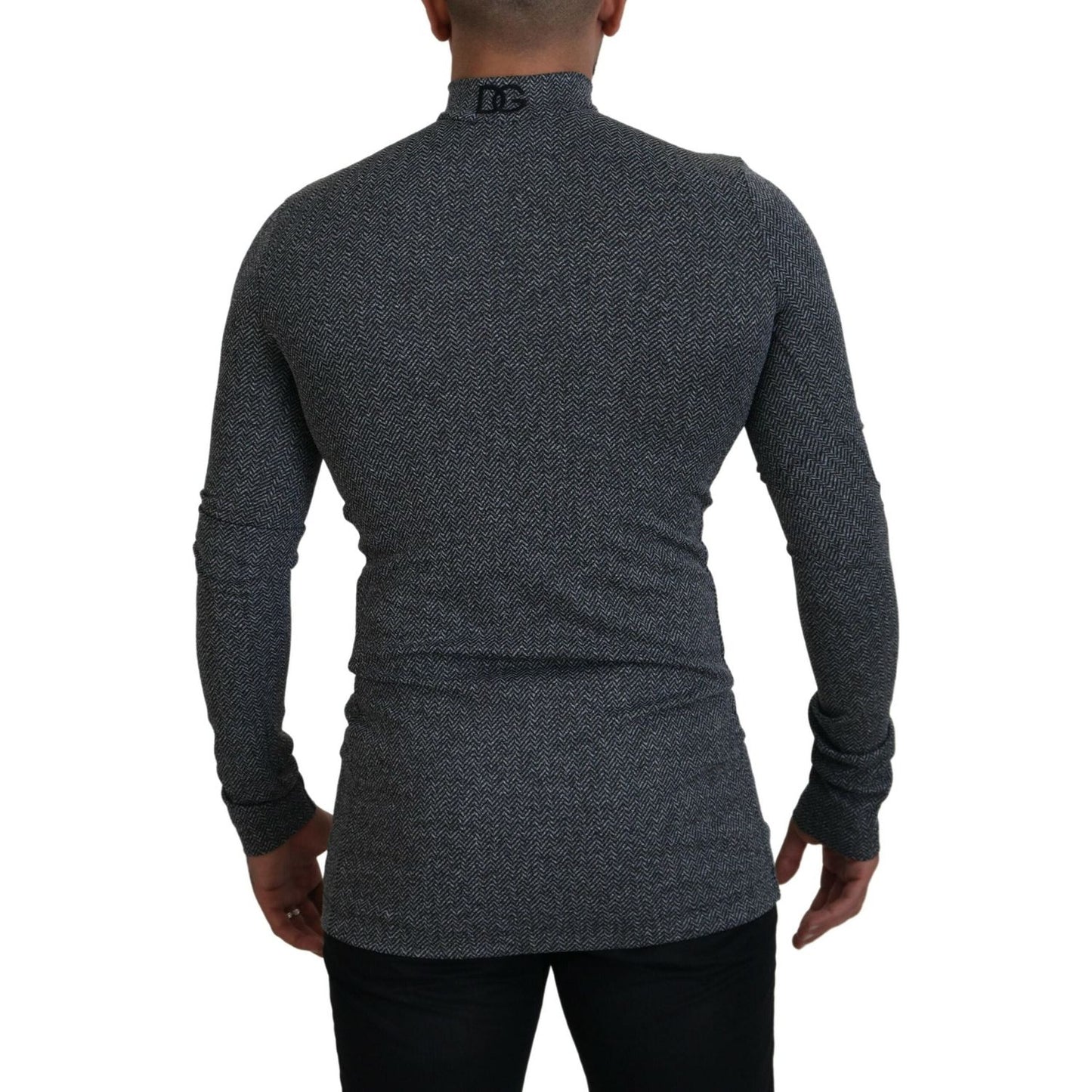 Dolce & Gabbana Elegant Dark Gray Pullover Sweater Dolce & Gabbana Dark Slate Gray