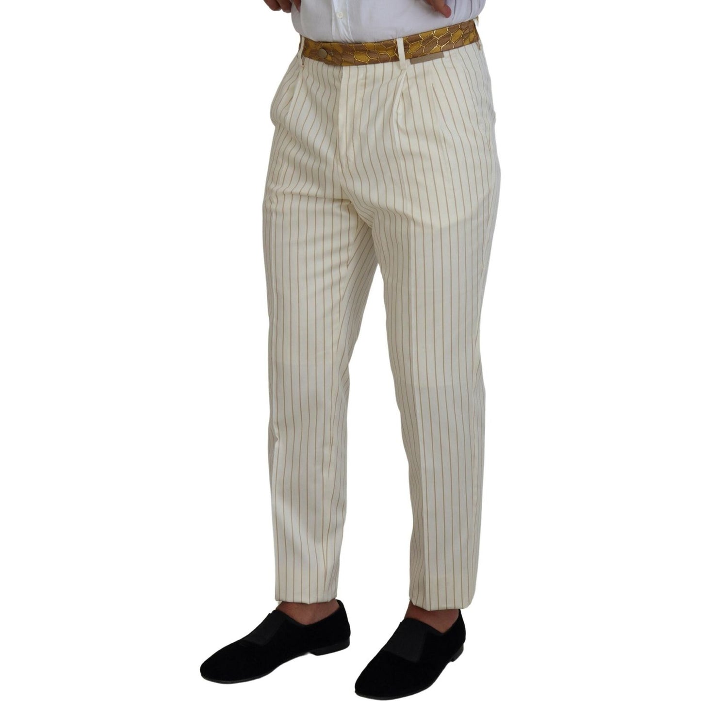 Dolce & Gabbana Elegant Off White Double Breasted Suit Dolce & Gabbana Dark Gray