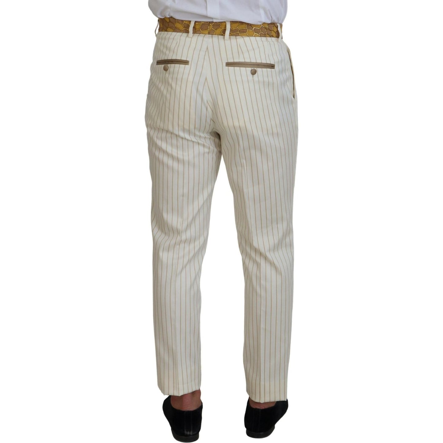 Dolce & Gabbana Elegant Off White Double Breasted Suit Dolce & Gabbana Dark Gray