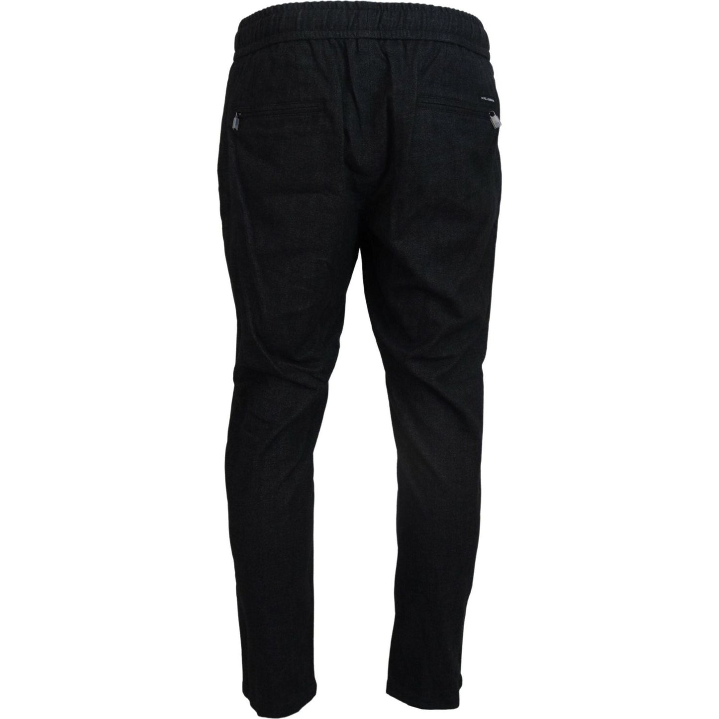 Dolce & Gabbana Elegant Tapered Blue Denim Pants Dolce & Gabbana Black