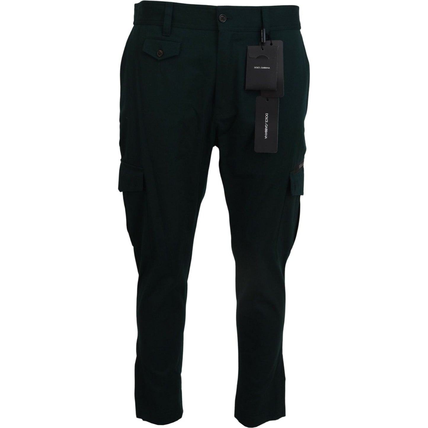 Dolce & Gabbana Elegant Green Slim Fit Cargo Jeans Dolce & Gabbana Black