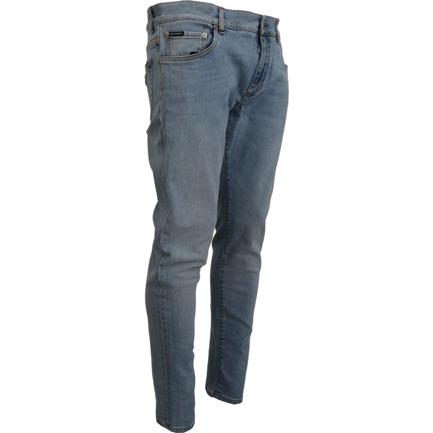 Dolce & Gabbana Elegant Slim Fit Light Blue Denim Pants Dolce & Gabbana Dim Gray