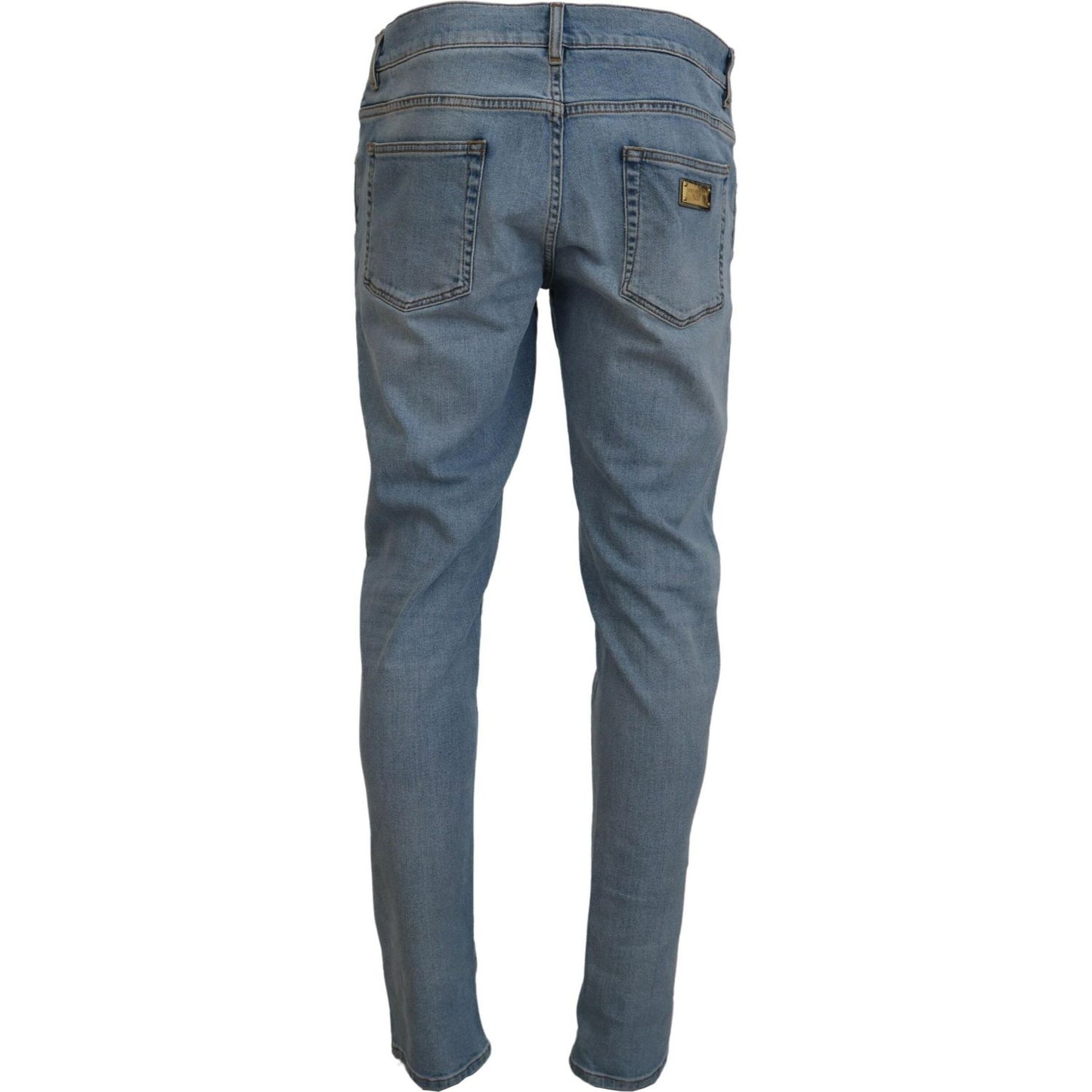 Dolce & Gabbana Elegant Slim Fit Light Blue Denim Pants Dolce & Gabbana Dim Gray
