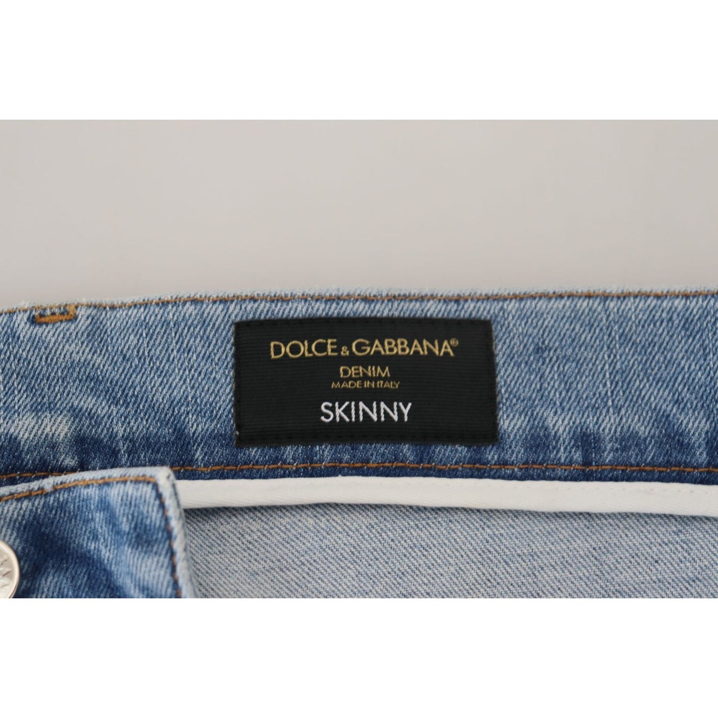 Dolce & Gabbana Elegant Slim Fit Light Blue Denim Pants Dolce & Gabbana Gray